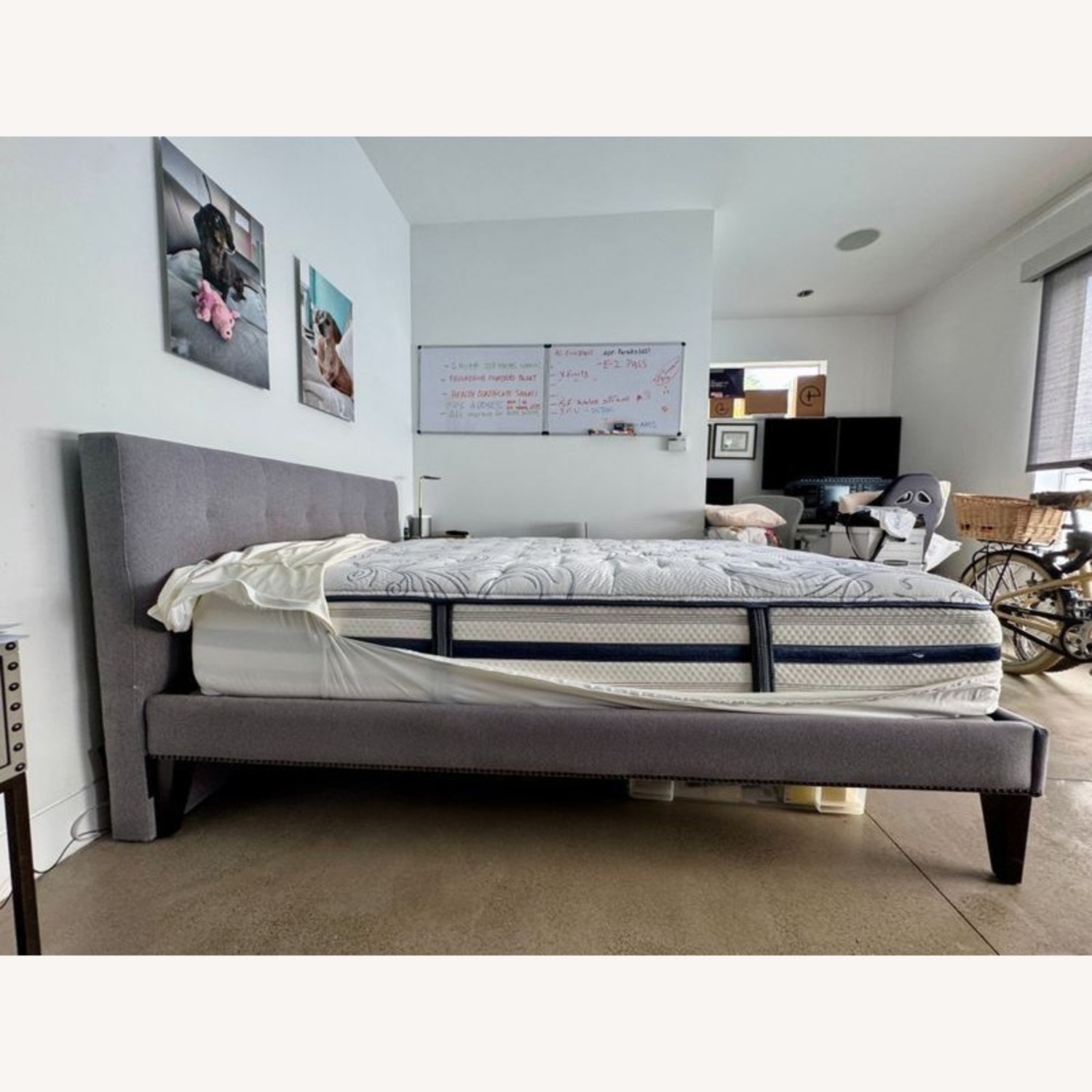 West Elm Modern Upholstered Bed Frame  - image-1