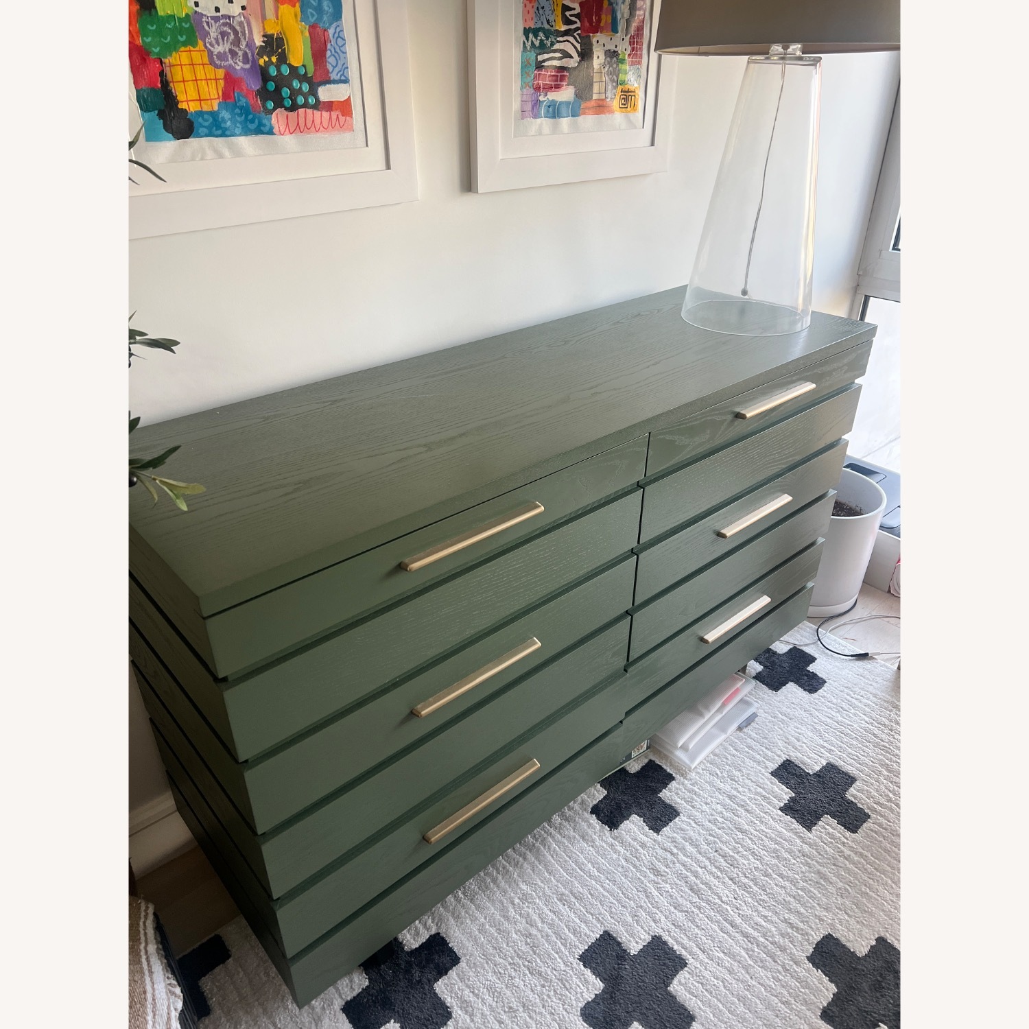 Crate & Kids Green Stripe Wide Dresser - image-11