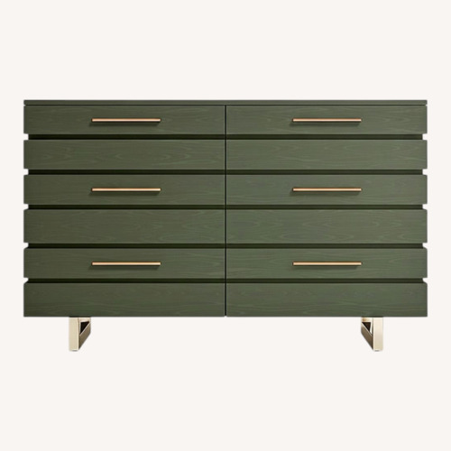 Used Crate & Kids Green Stripe Wide Dresser for sale on AptDeco
