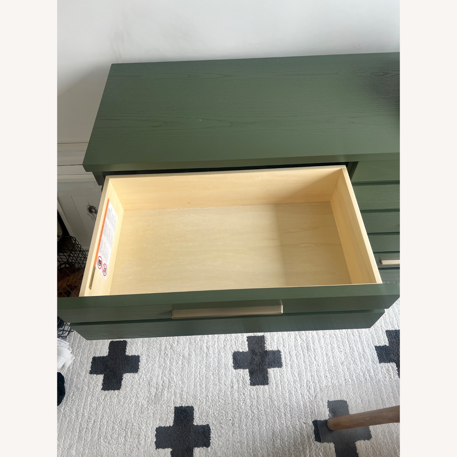 Crate & Kids Green Stripe Wide Dresser - image-4