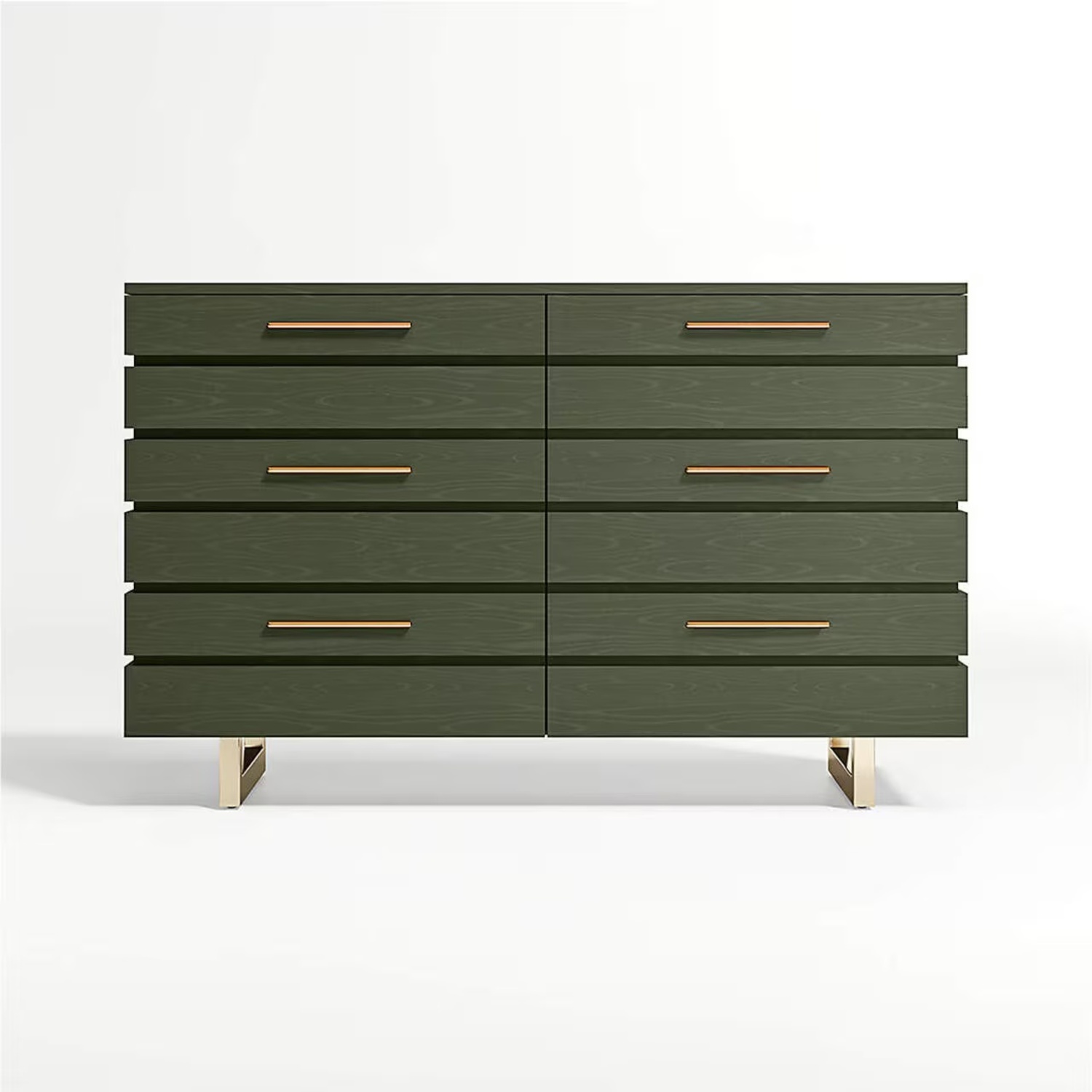 Crate & Kids Green Stripe Wide Dresser - image-12