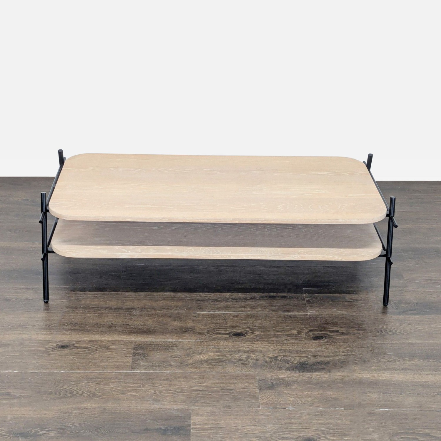 Two Tier Coffee Table on Metal Rod Frame	 - image-3