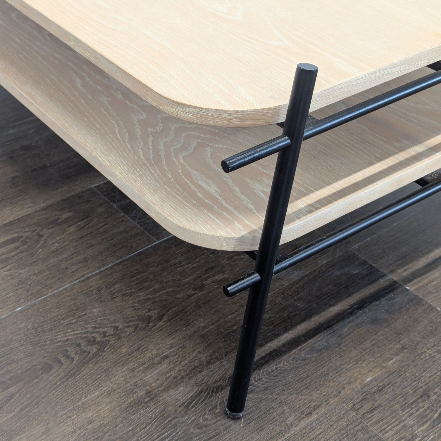 Two Tier Coffee Table on Metal Rod Frame	 - image-5