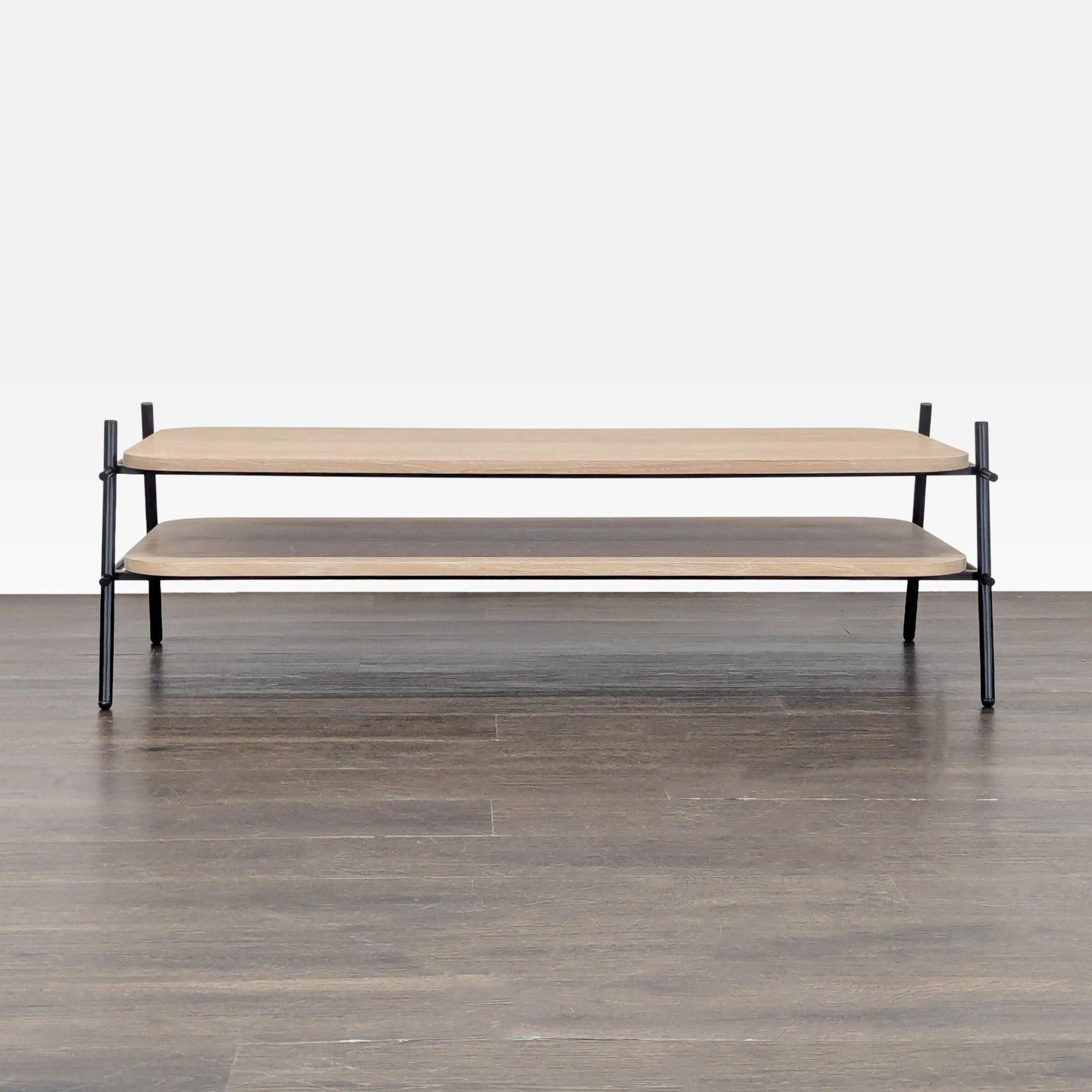Two Tier Coffee Table on Metal Rod Frame	 - image-8