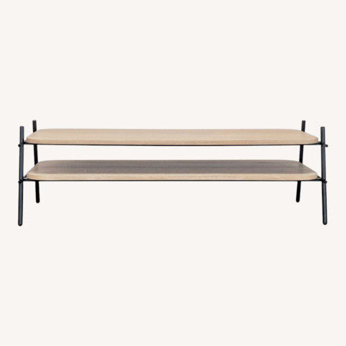 Used Two Tier Coffee Table on Metal Rod Frame for sale on AptDeco