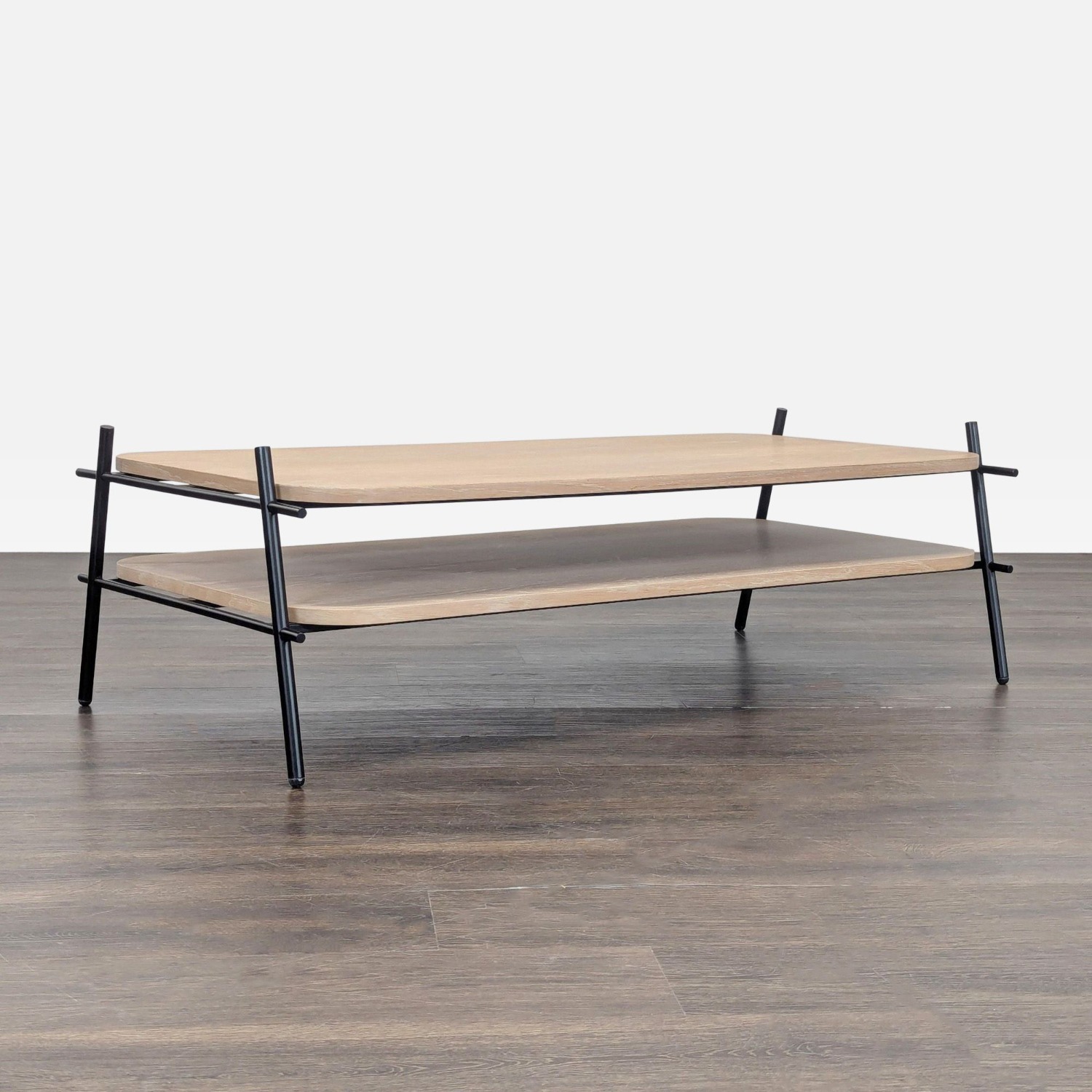 Two Tier Coffee Table on Metal Rod Frame	 - image-2