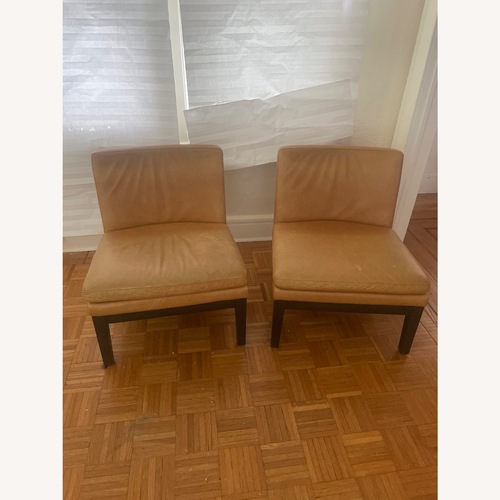 Used West Elm Leather Slipper Chair for sale on AptDeco