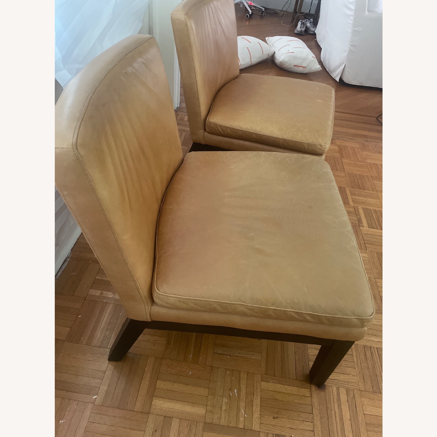 West Elm Leather Slipper Chair - image-2
