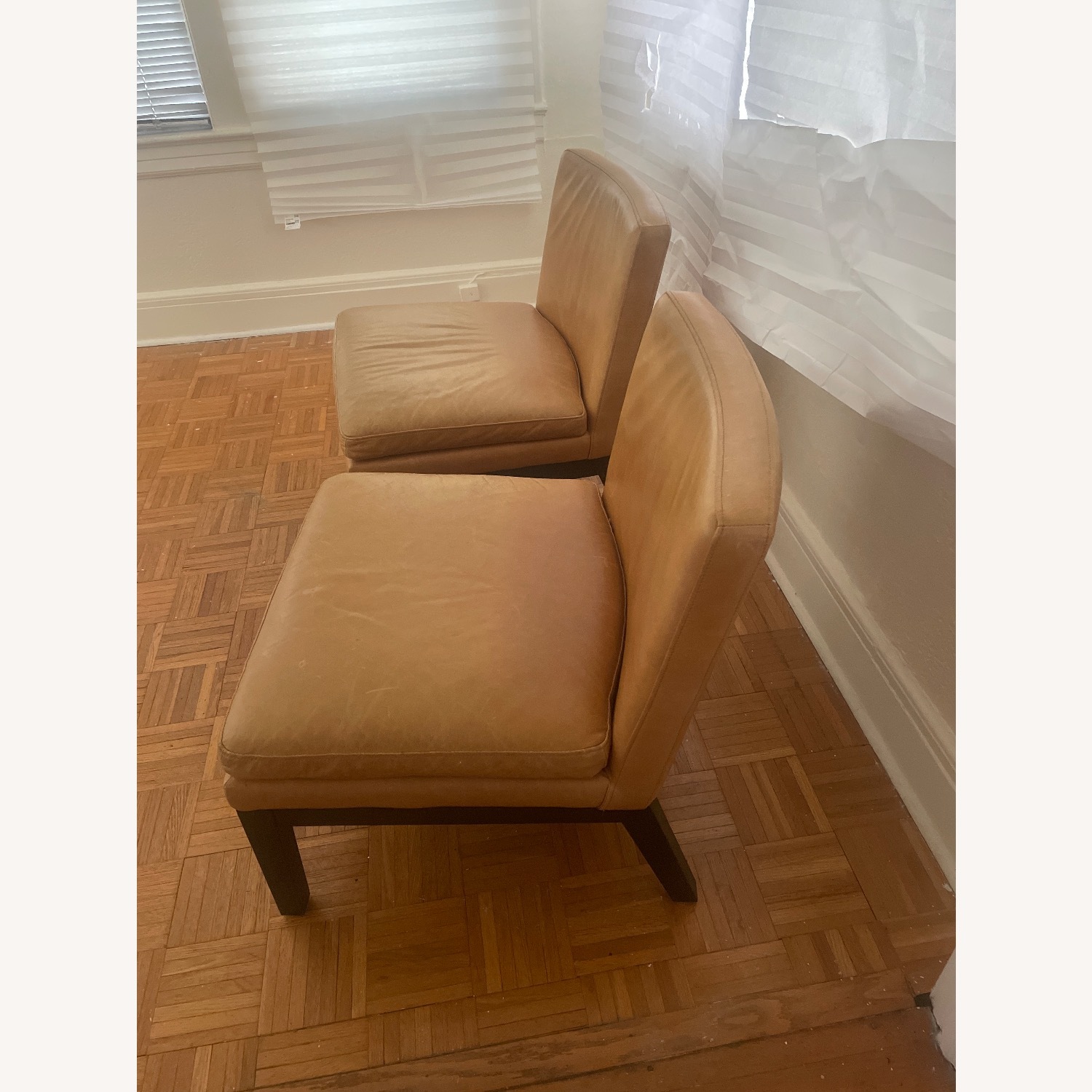 West Elm Leather Slipper Chair - image-3