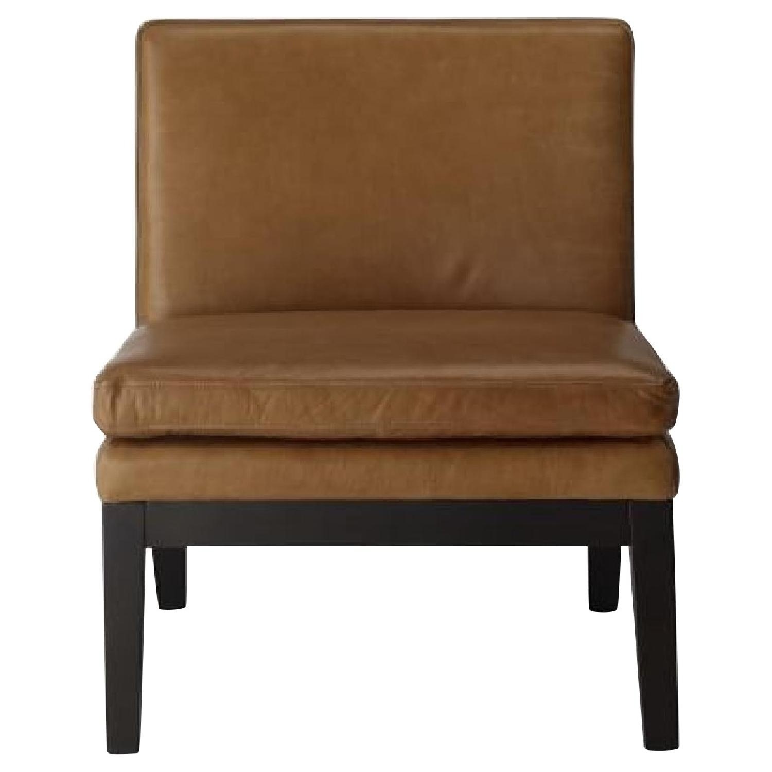 West Elm Leather Slipper Chair - image-6
