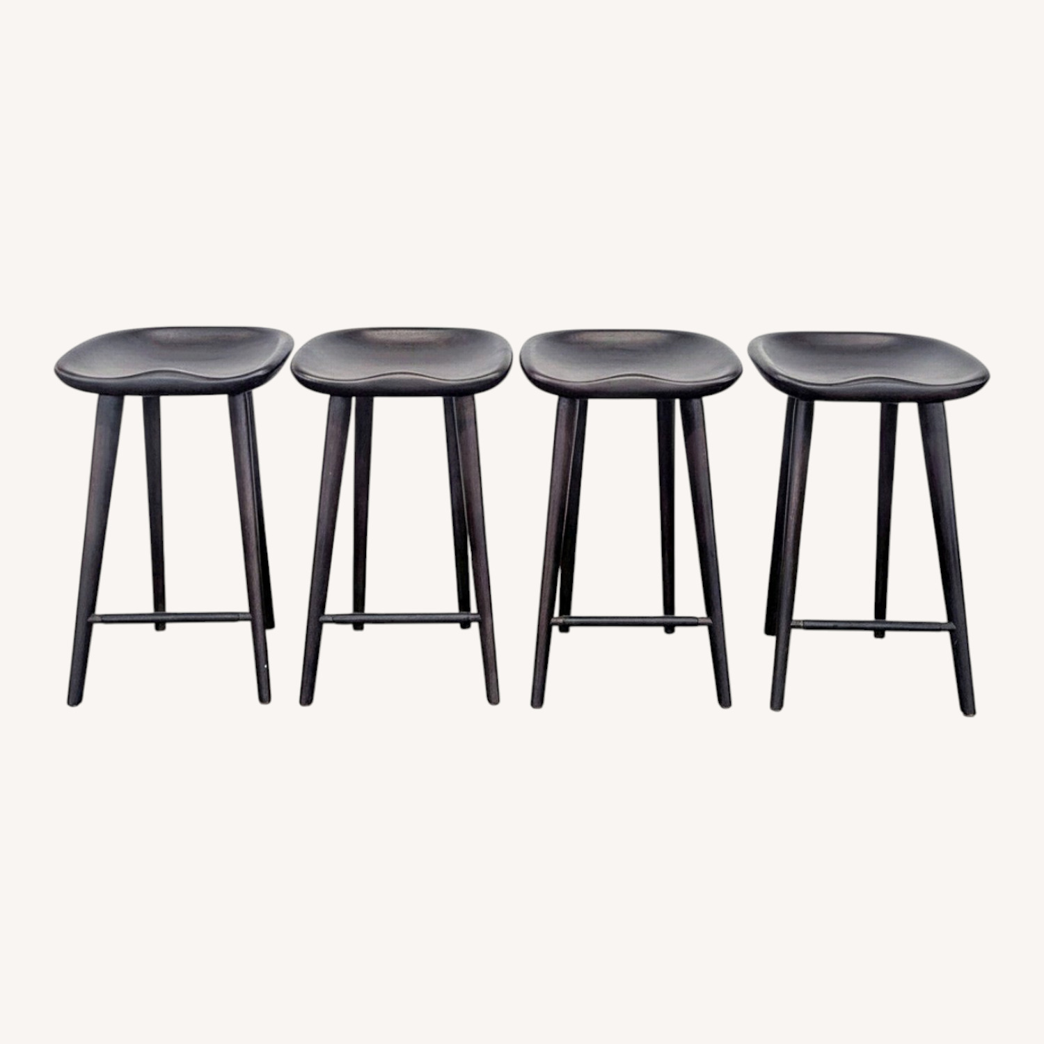 Set of Four Wood Saddle Stools	 - image-13