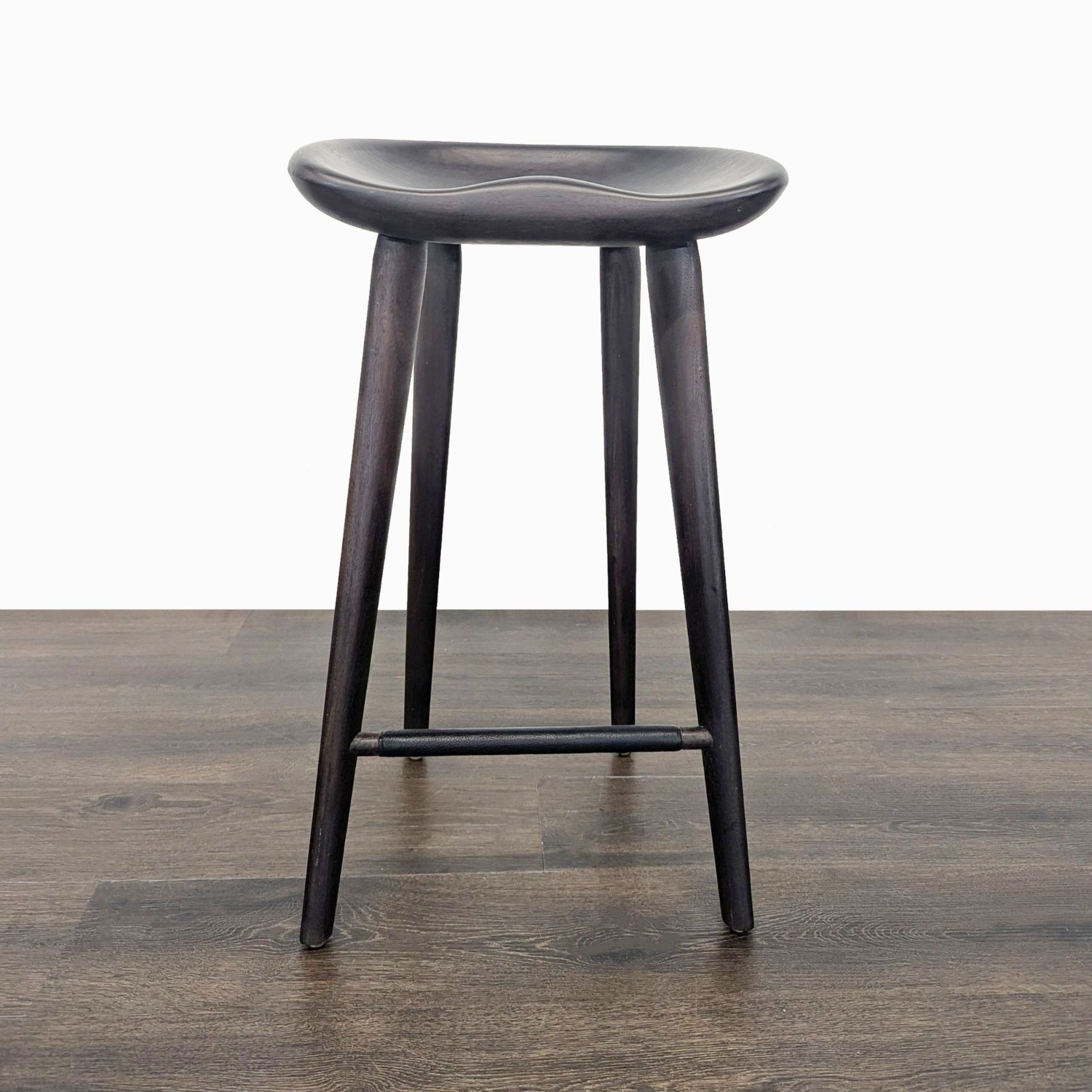 Set of Four Wood Saddle Stools	 - image-6