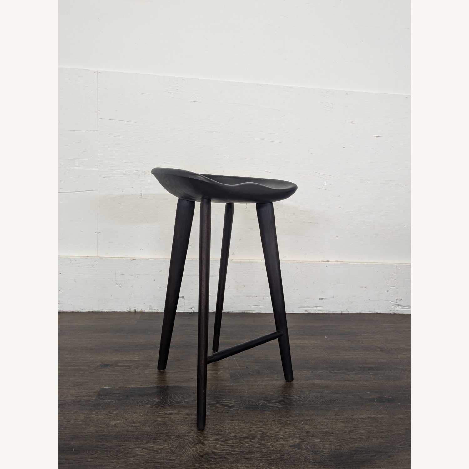Set of Four Wood Saddle Stools	 - image-3