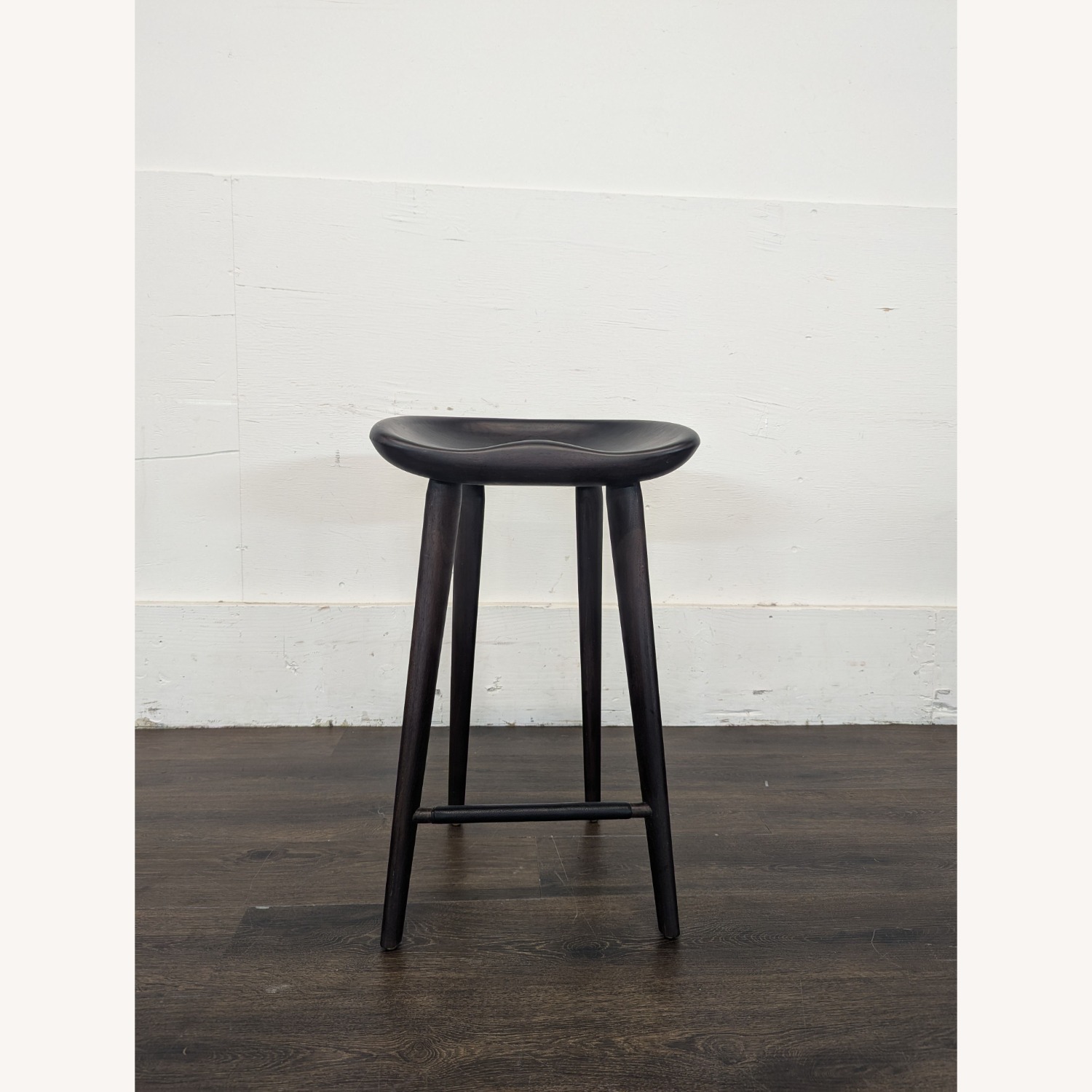Set of Four Wood Saddle Stools	 - image-2