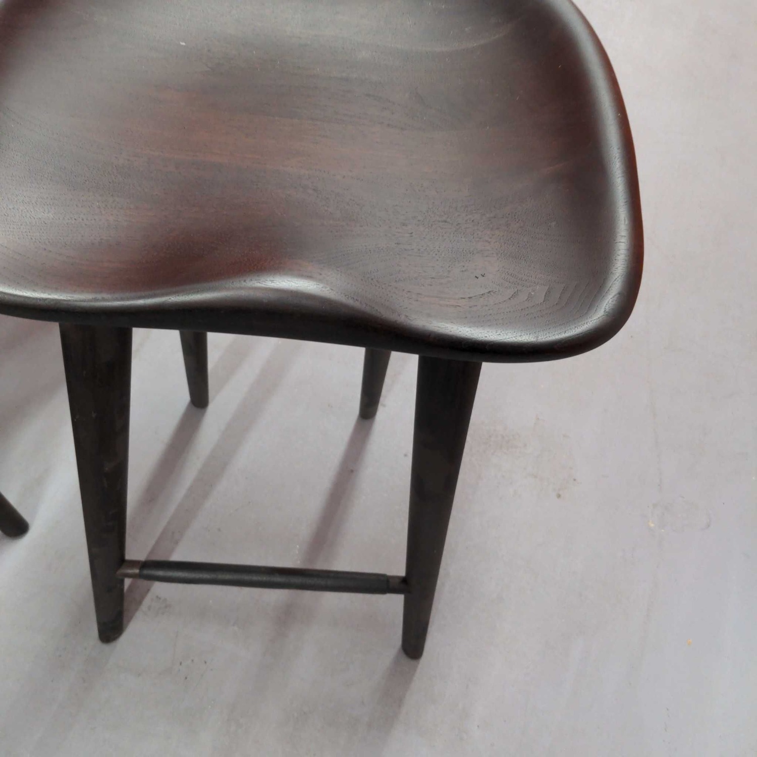 Set of Four Wood Saddle Stools	 - image-4