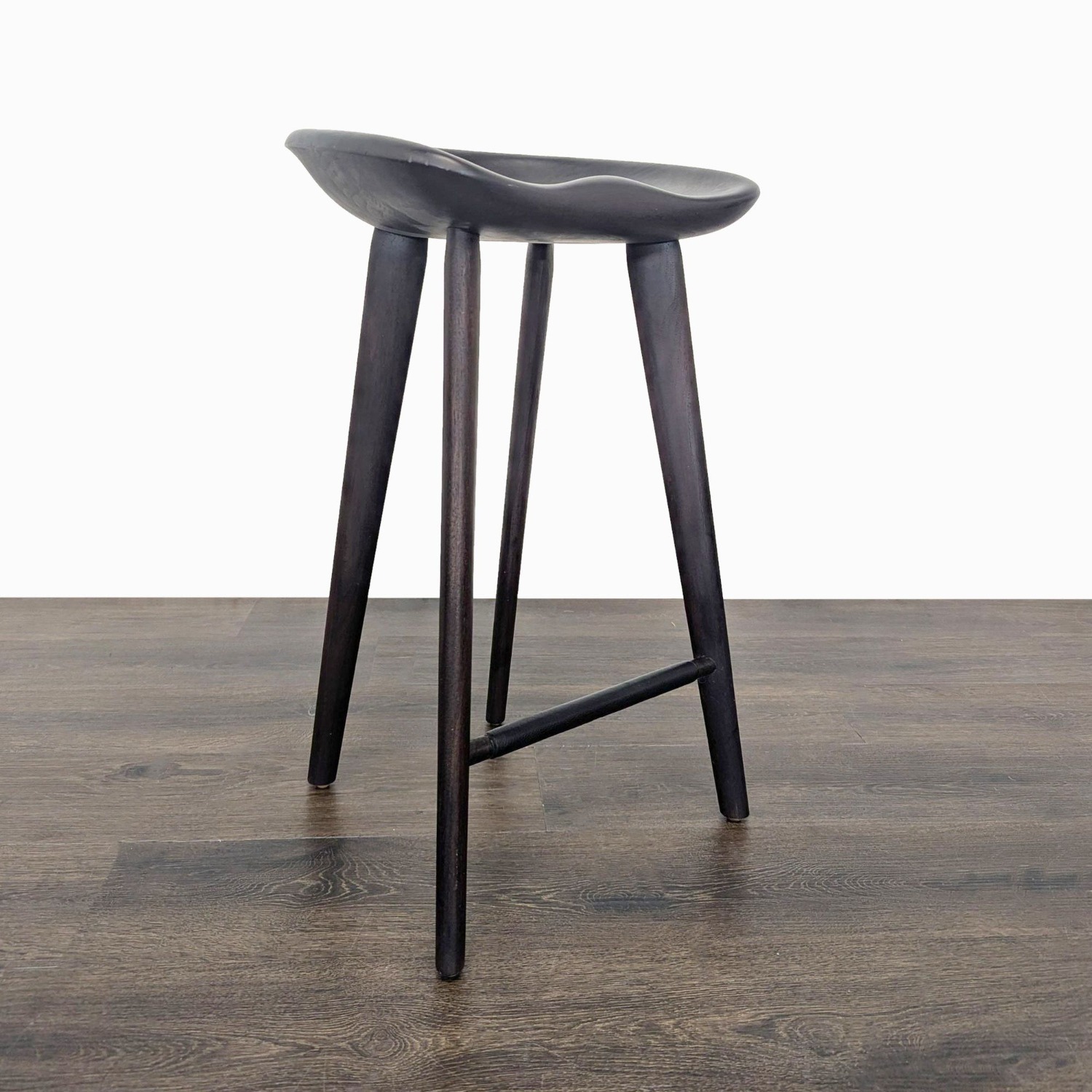 Set of Four Wood Saddle Stools	 - image-5