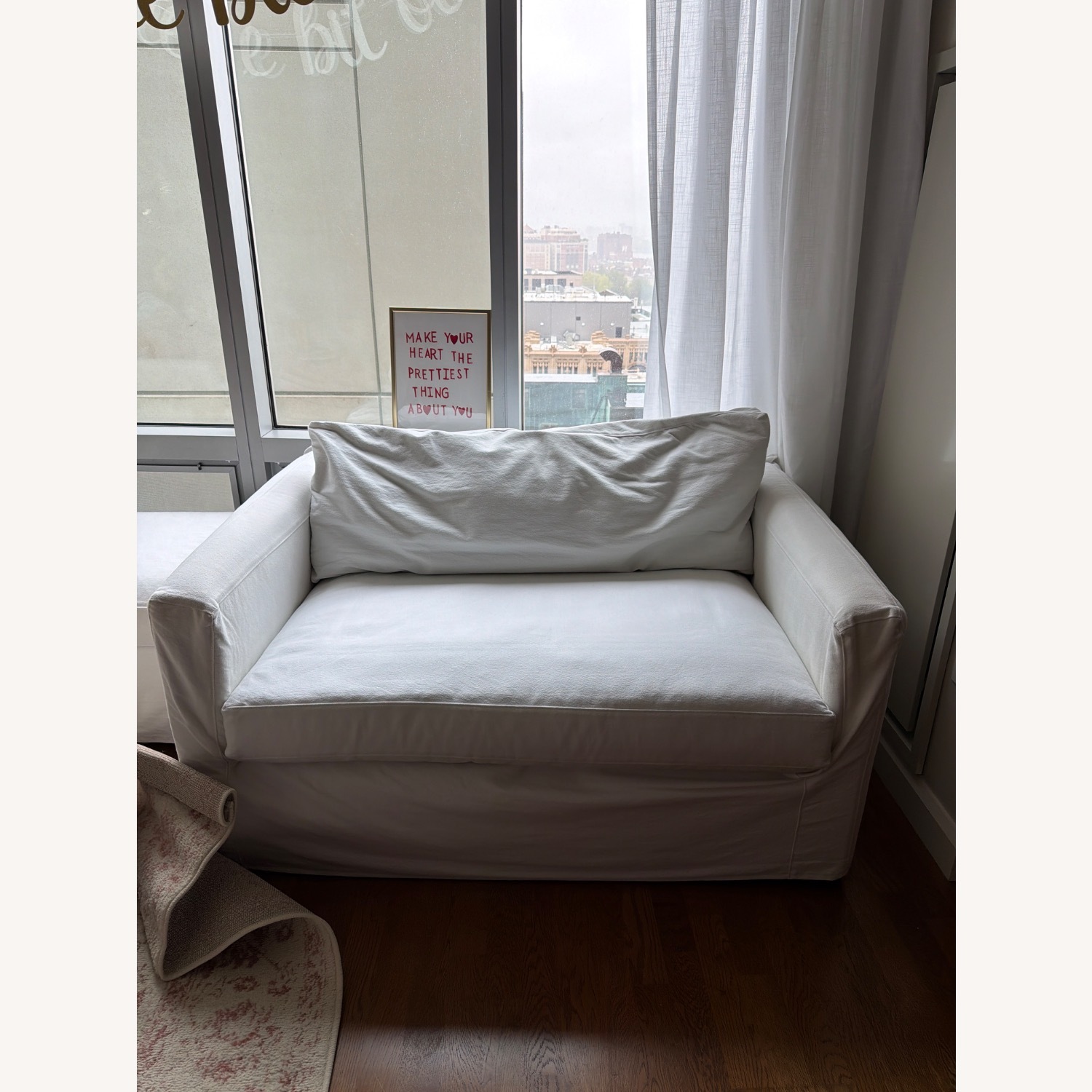 Crate & Barrel Willow II White Fabric Sleeper Sofa - image-4