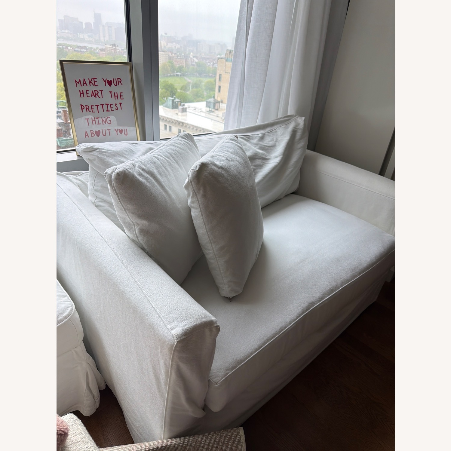 Crate & Barrel Willow II White Fabric Sleeper Sofa - image-3