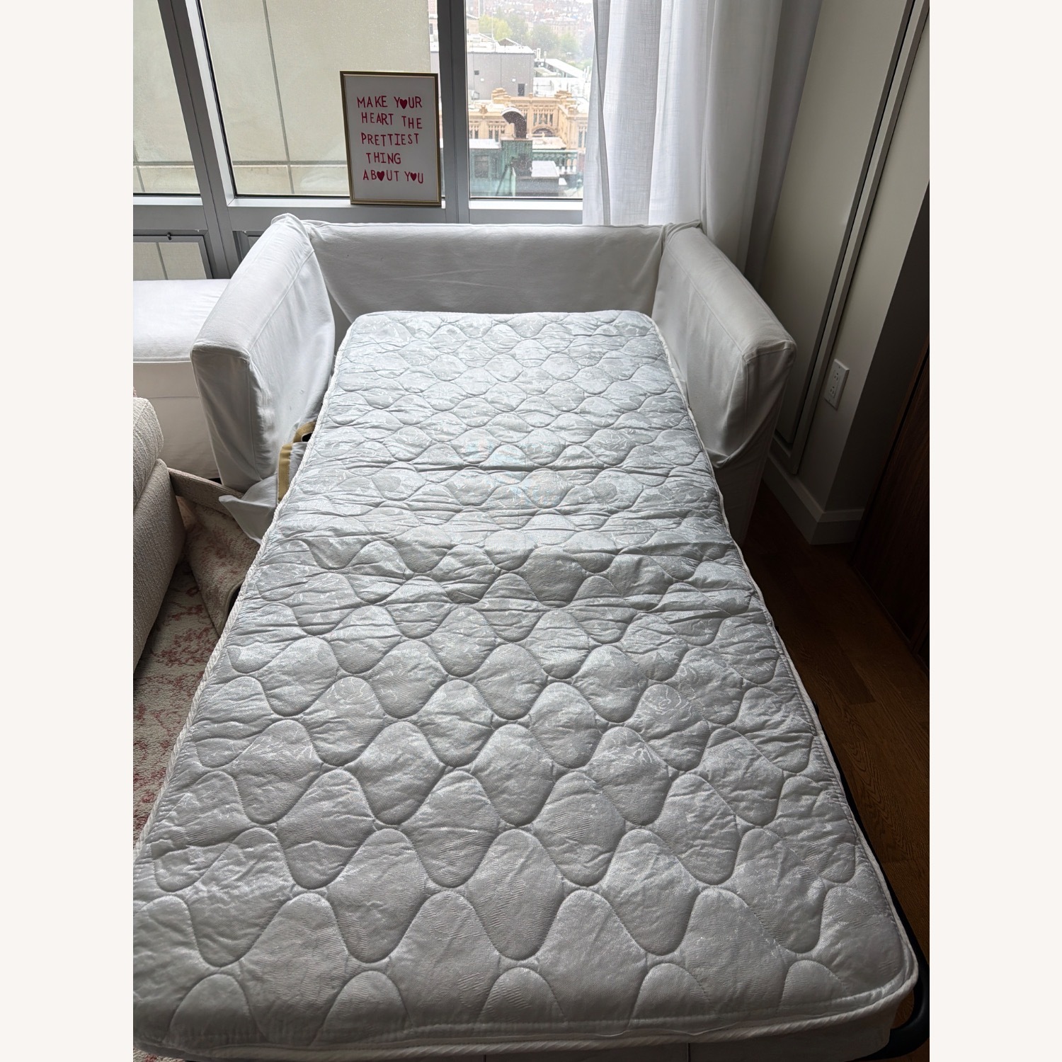 Crate & Barrel Willow II White Fabric Sleeper Sofa - image-5