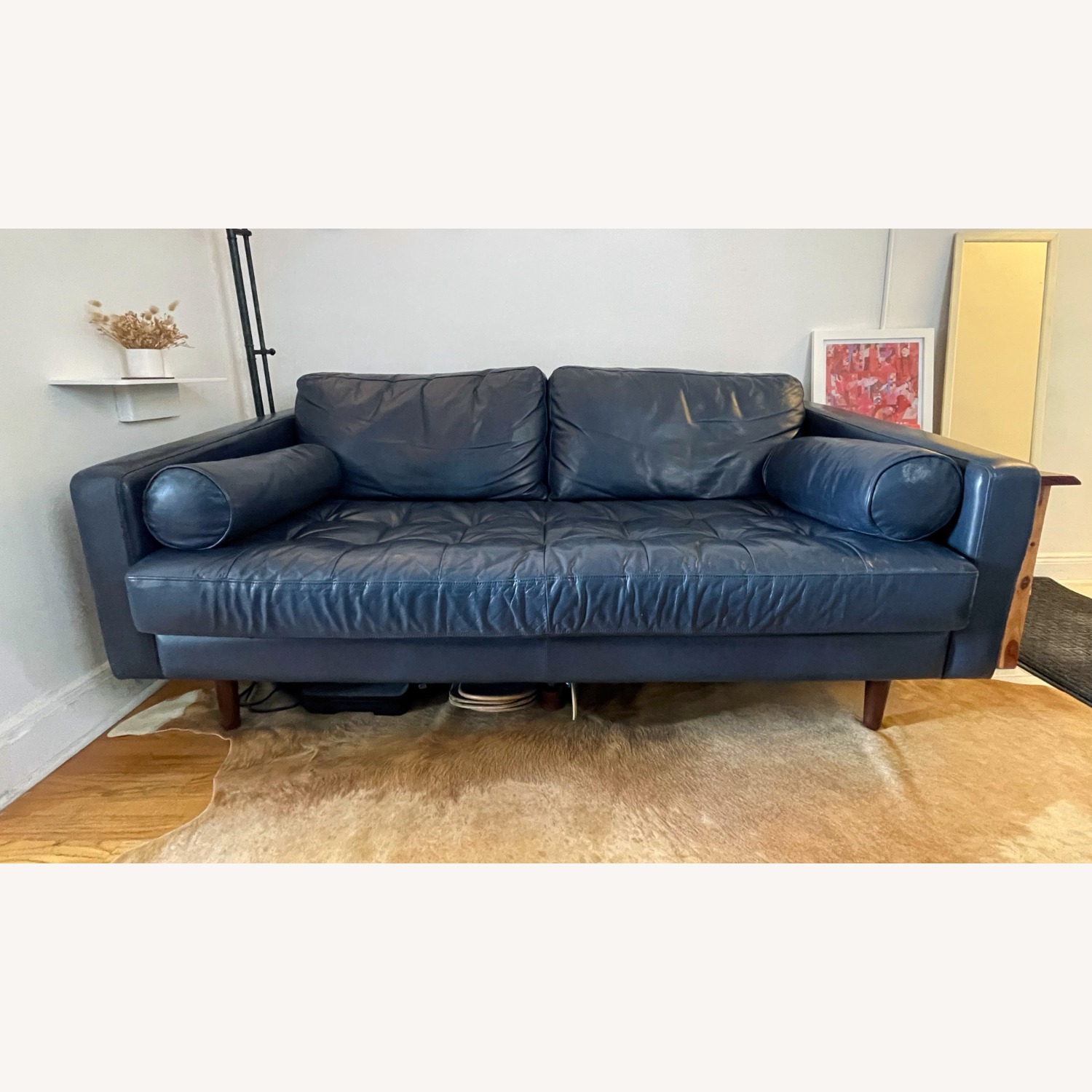 Poly and Bark Napa Blue Leather Sofa - image-2