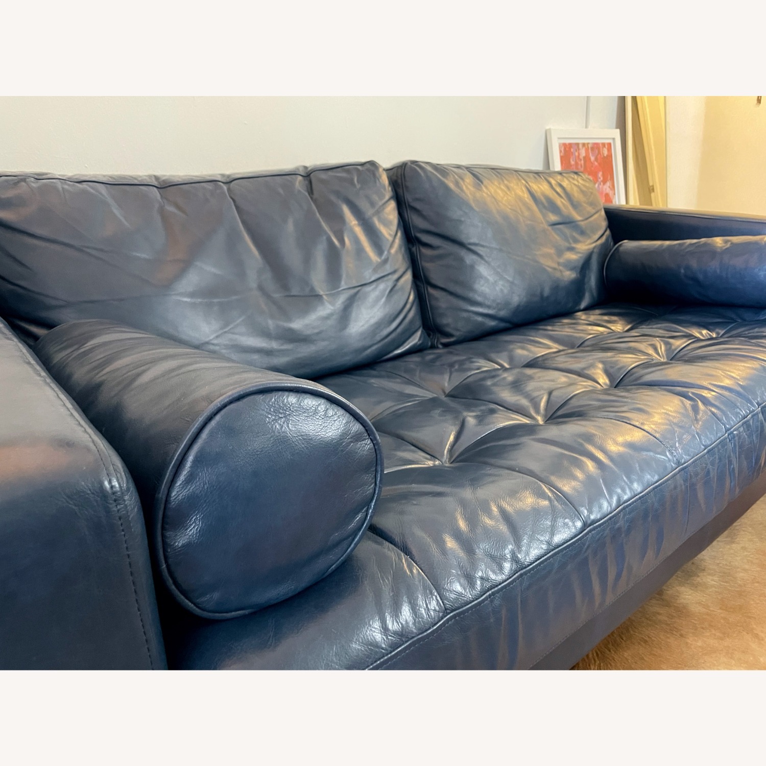 Poly and Bark Napa Blue Leather Sofa - image-6
