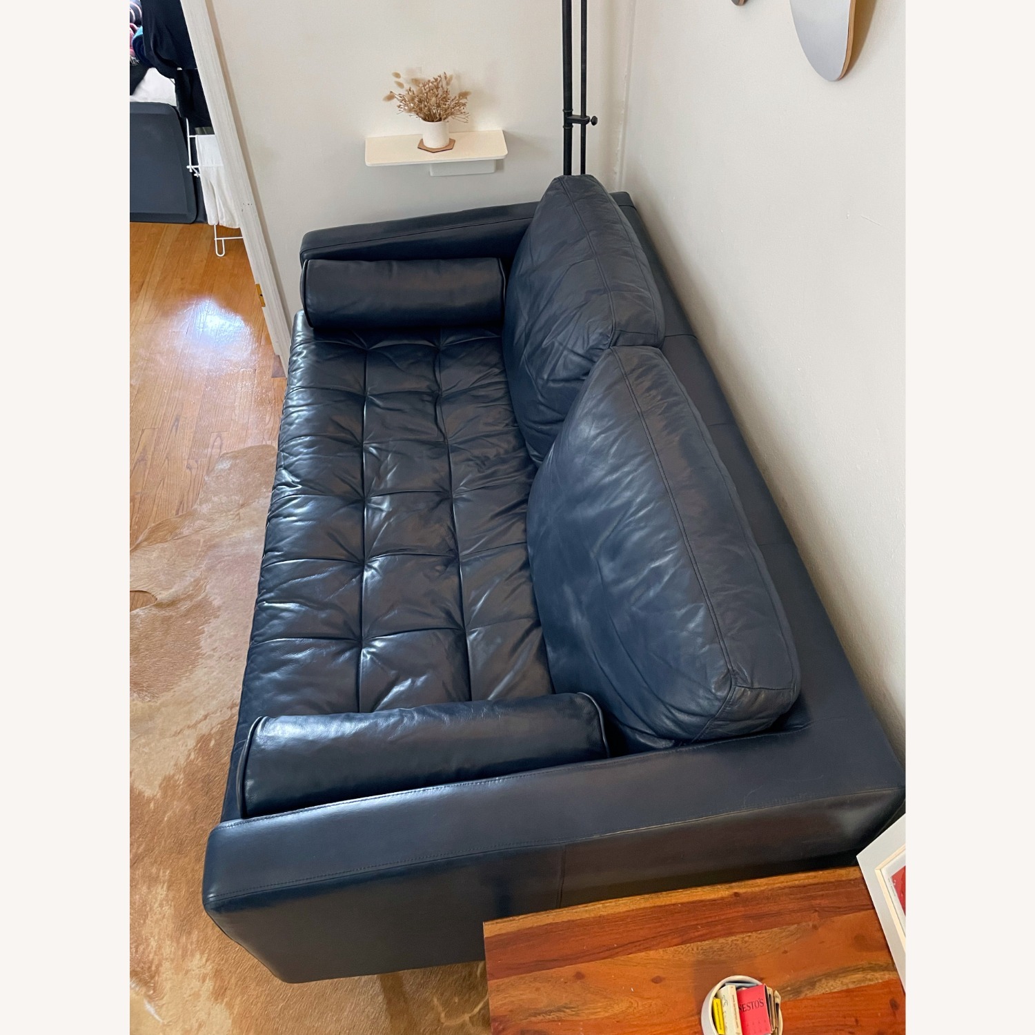 Poly and Bark Napa Blue Leather Sofa - image-7