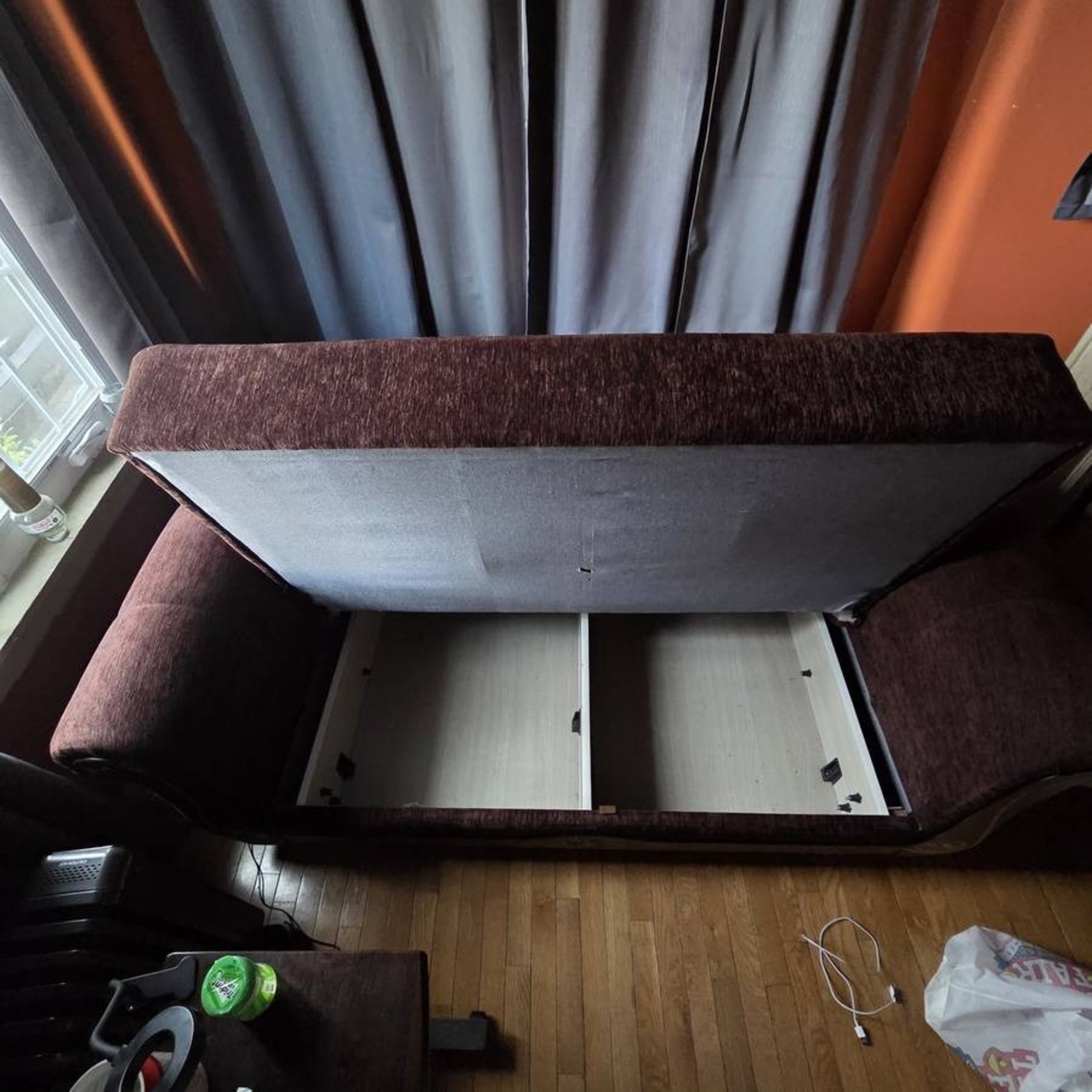 Dark Brown Fabric 3+ Seater Sofa - image-8