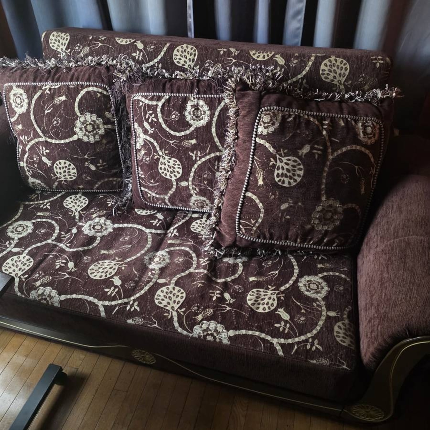 Dark Brown Fabric 3+ Seater Sofa - image-10