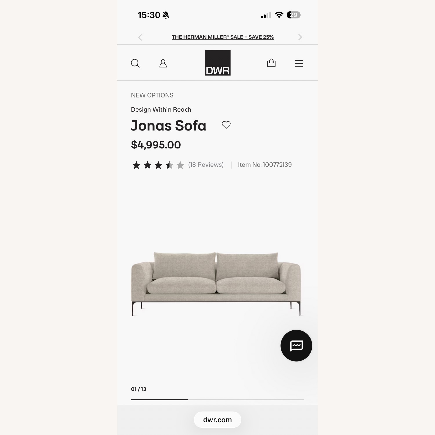 Design Within Reach Light Gray 3+ Seater Sofa - image-4