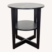 Wood End Table with Shelf
