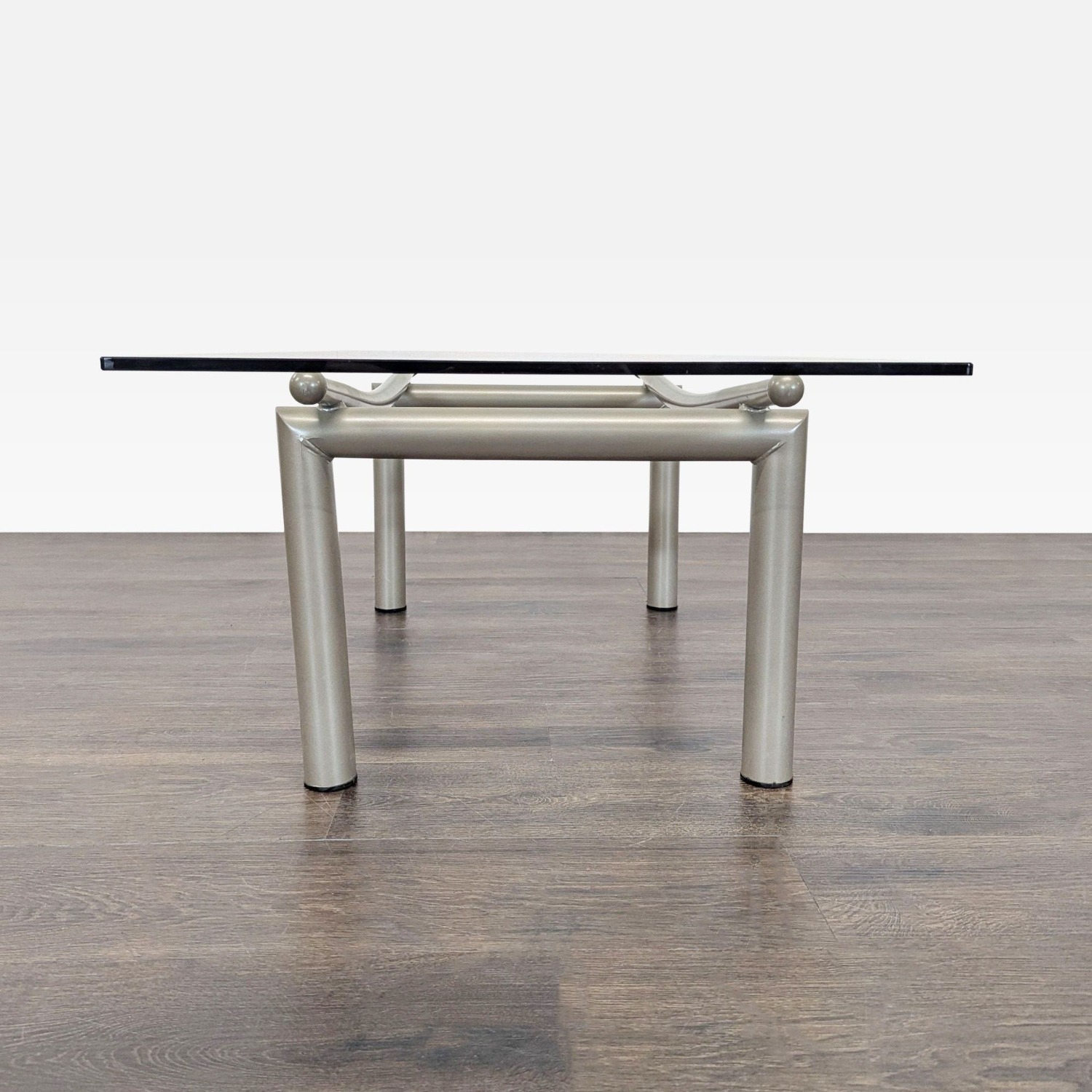 Roy & Benot Glass Top Coffee Table on Metal Base - image-2
