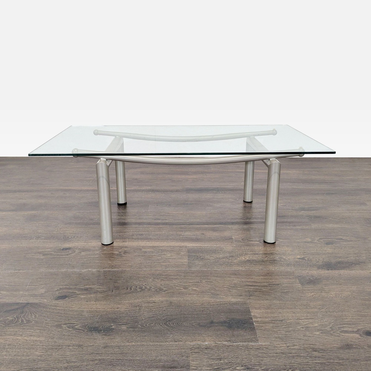 Roy & Benot Glass Top Coffee Table on Metal Base - image-6