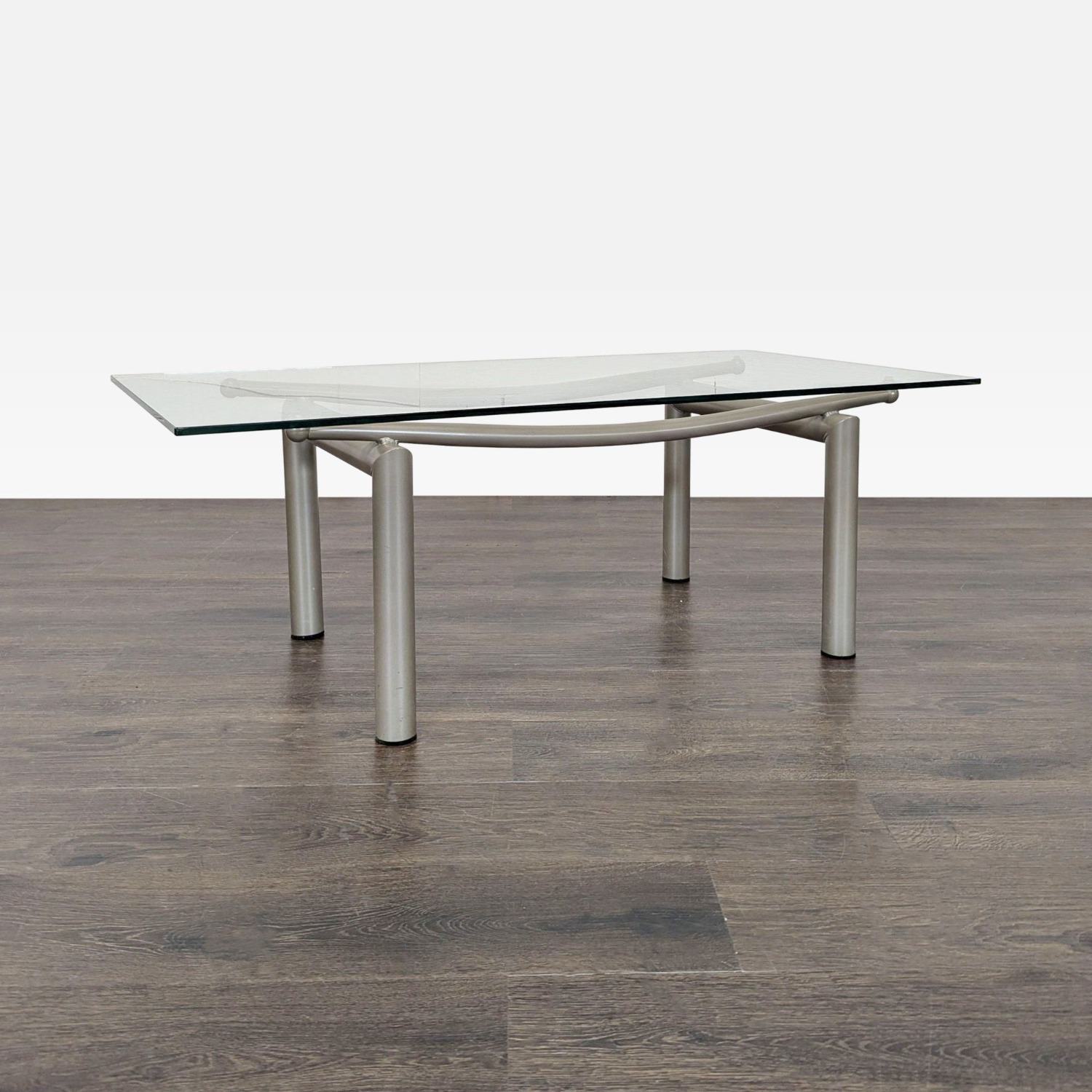 Roy & Benot Glass Top Coffee Table on Metal Base - image-7