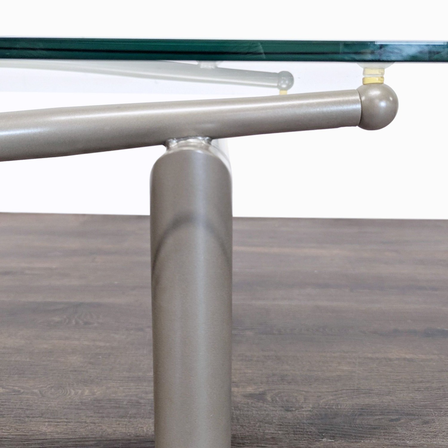 Roy & Benot Glass Top Coffee Table on Metal Base - image-3