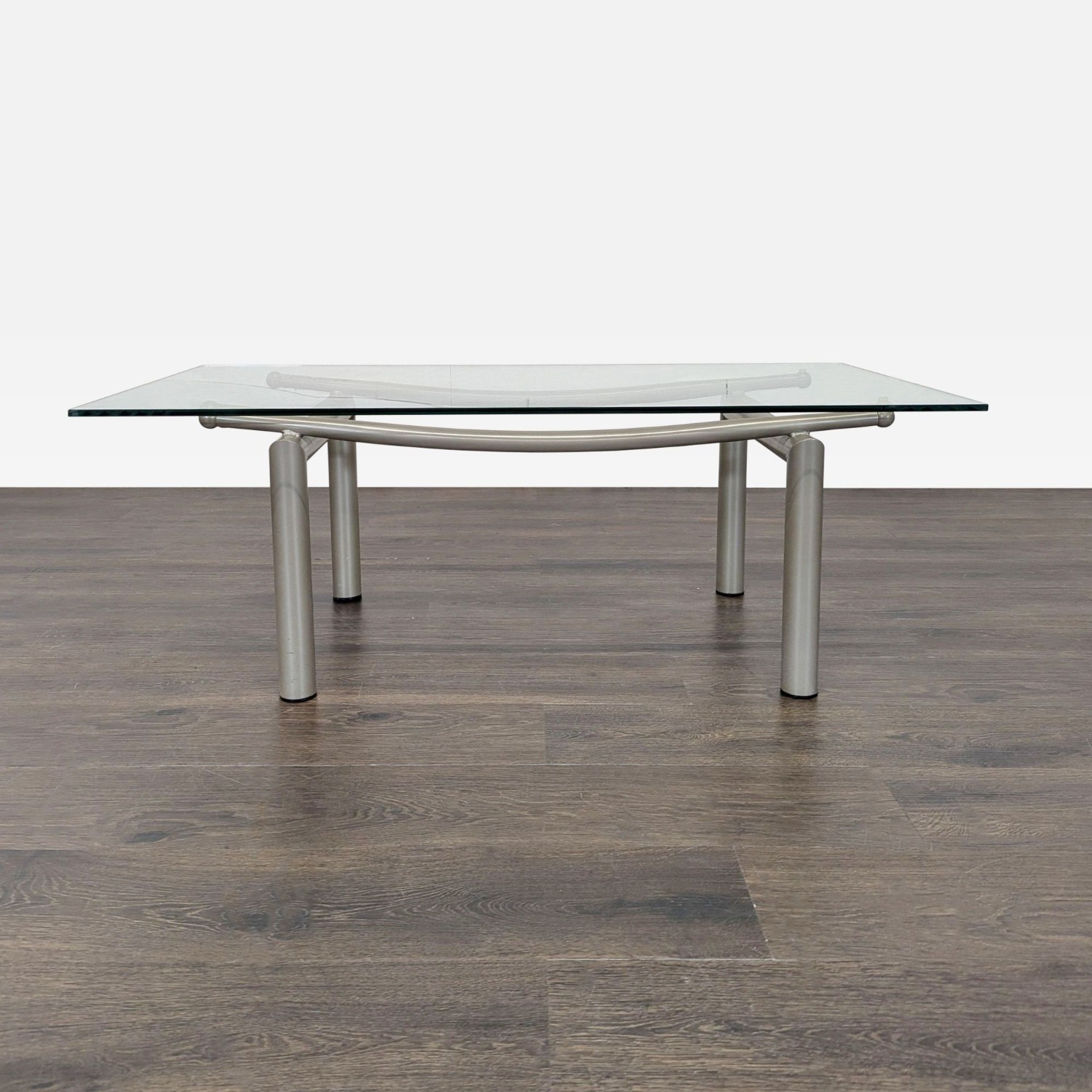 Roy & Benot Glass Top Coffee Table on Metal Base - image-5