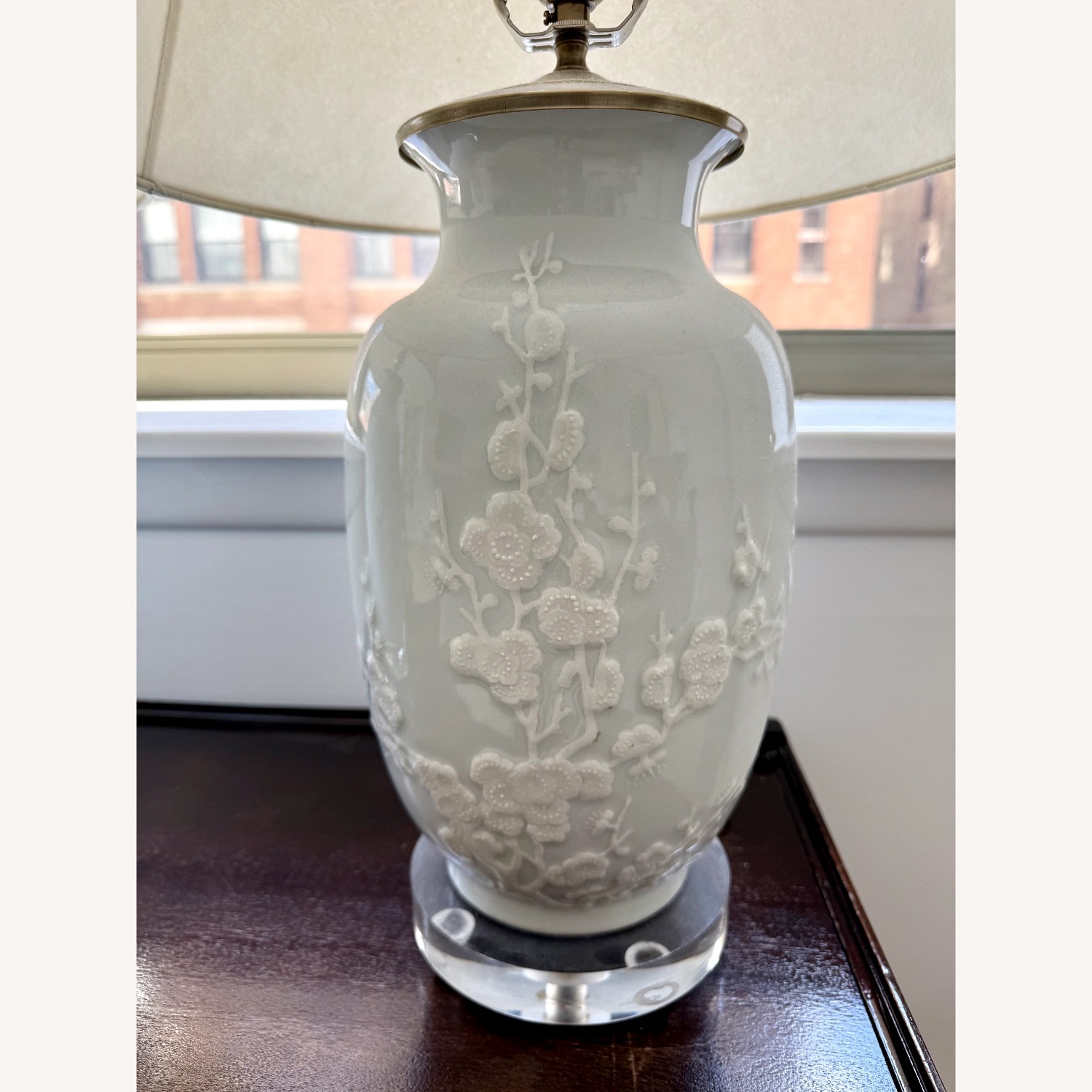 Custom Pale Blue Antique Porcelain Table Lamps - image-3