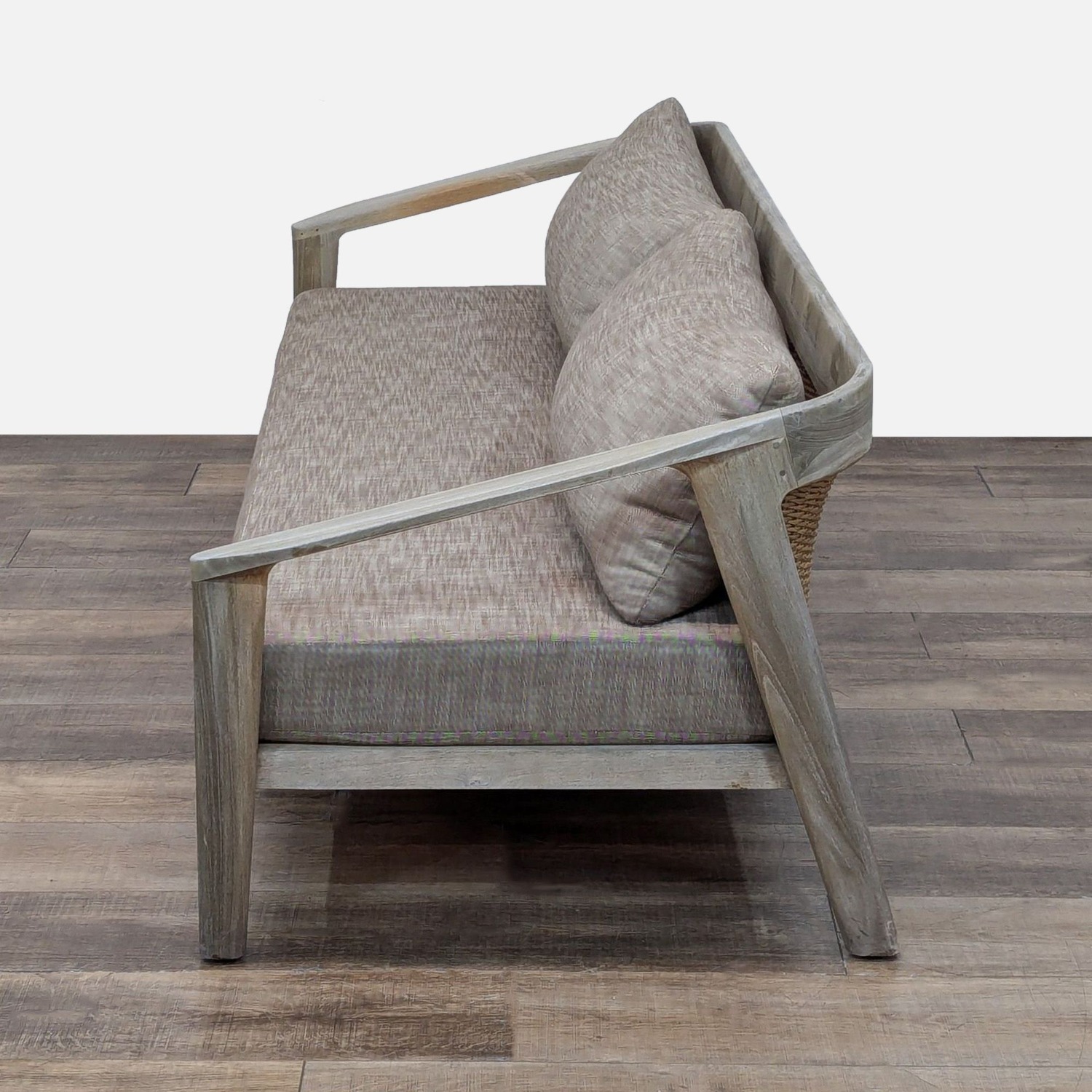 Restoration Hardware Malta 90" Outdoor Teak Sofa - image-6