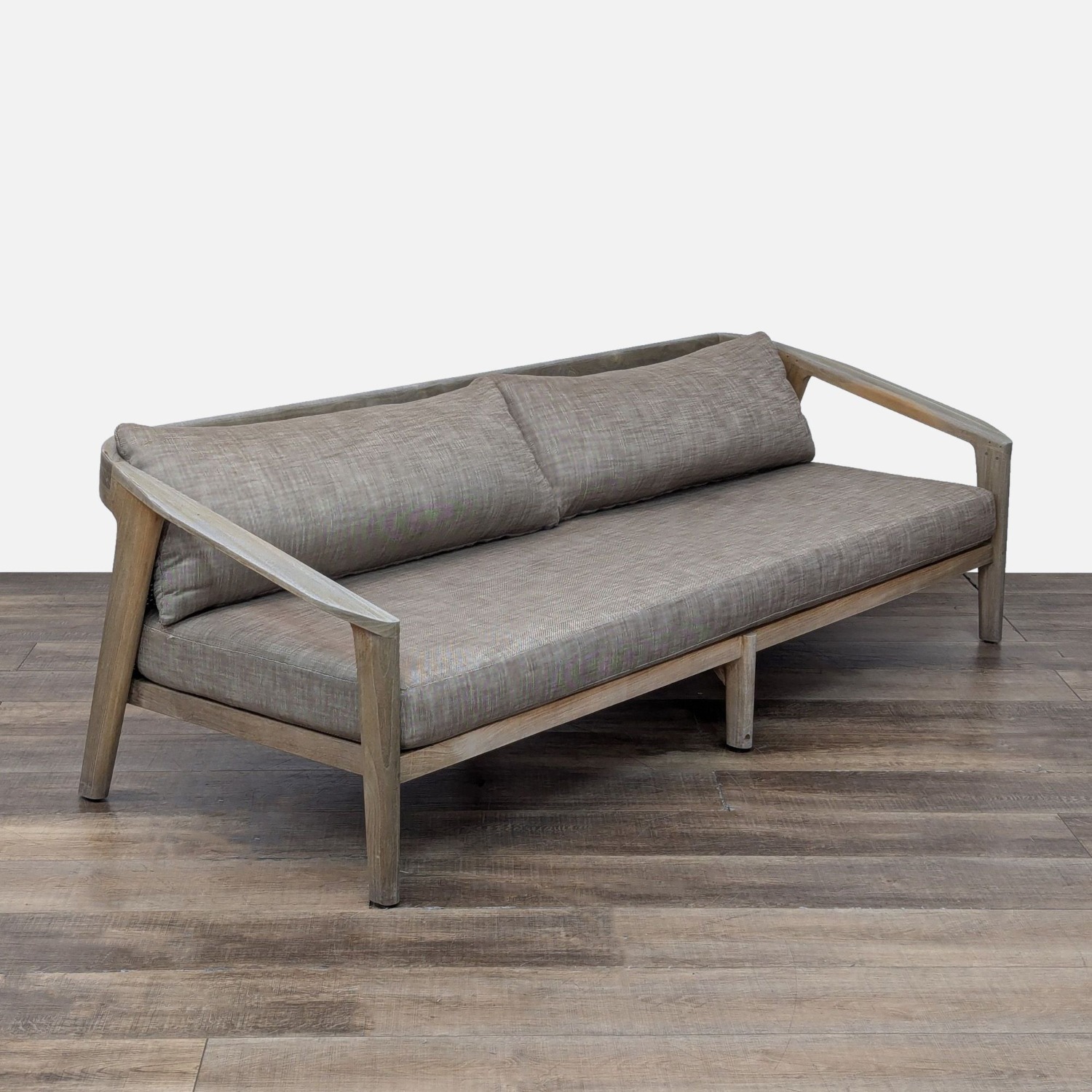 Restoration Hardware Malta 90" Outdoor Teak Sofa - image-1