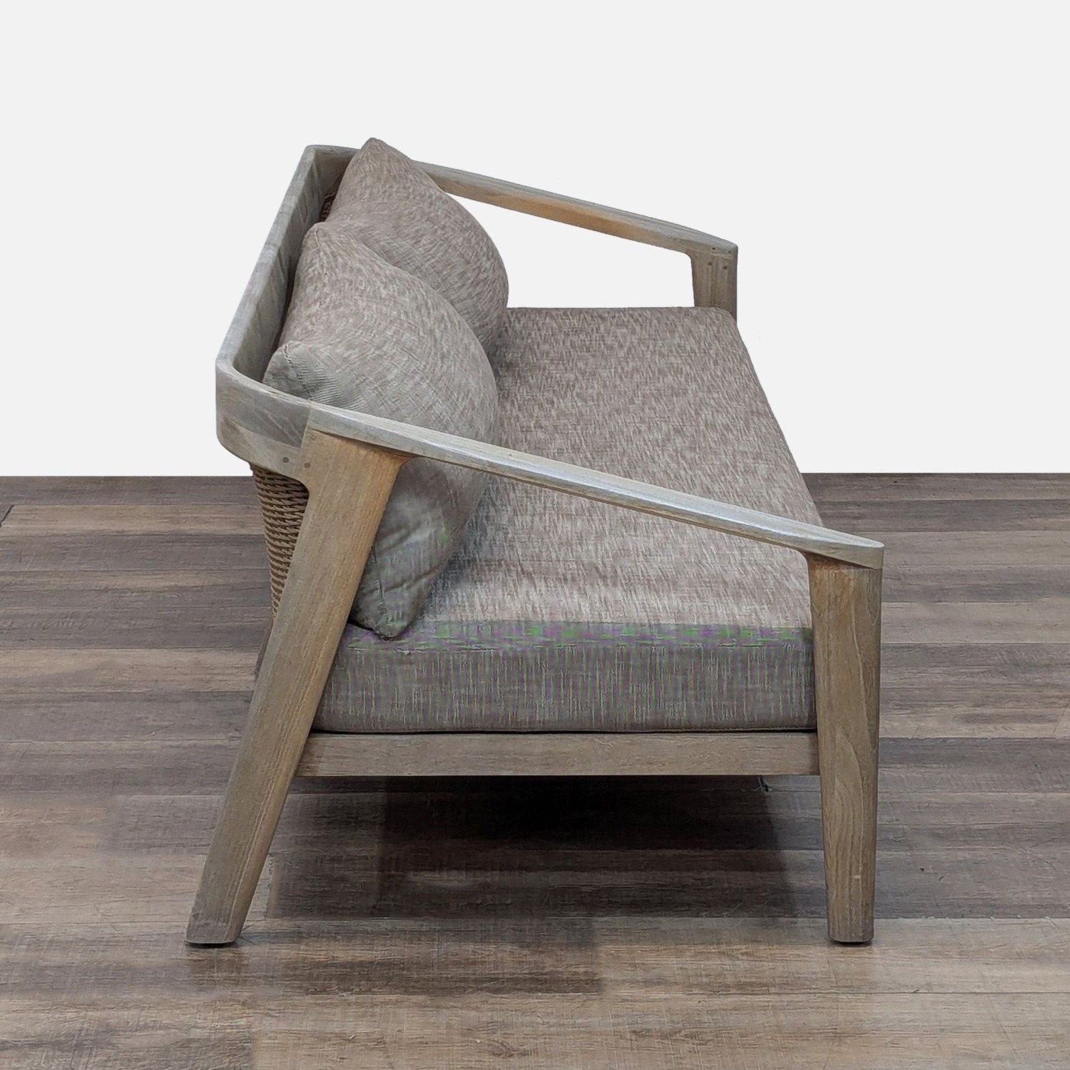 Restoration Hardware Malta 90" Outdoor Teak Sofa - image-8