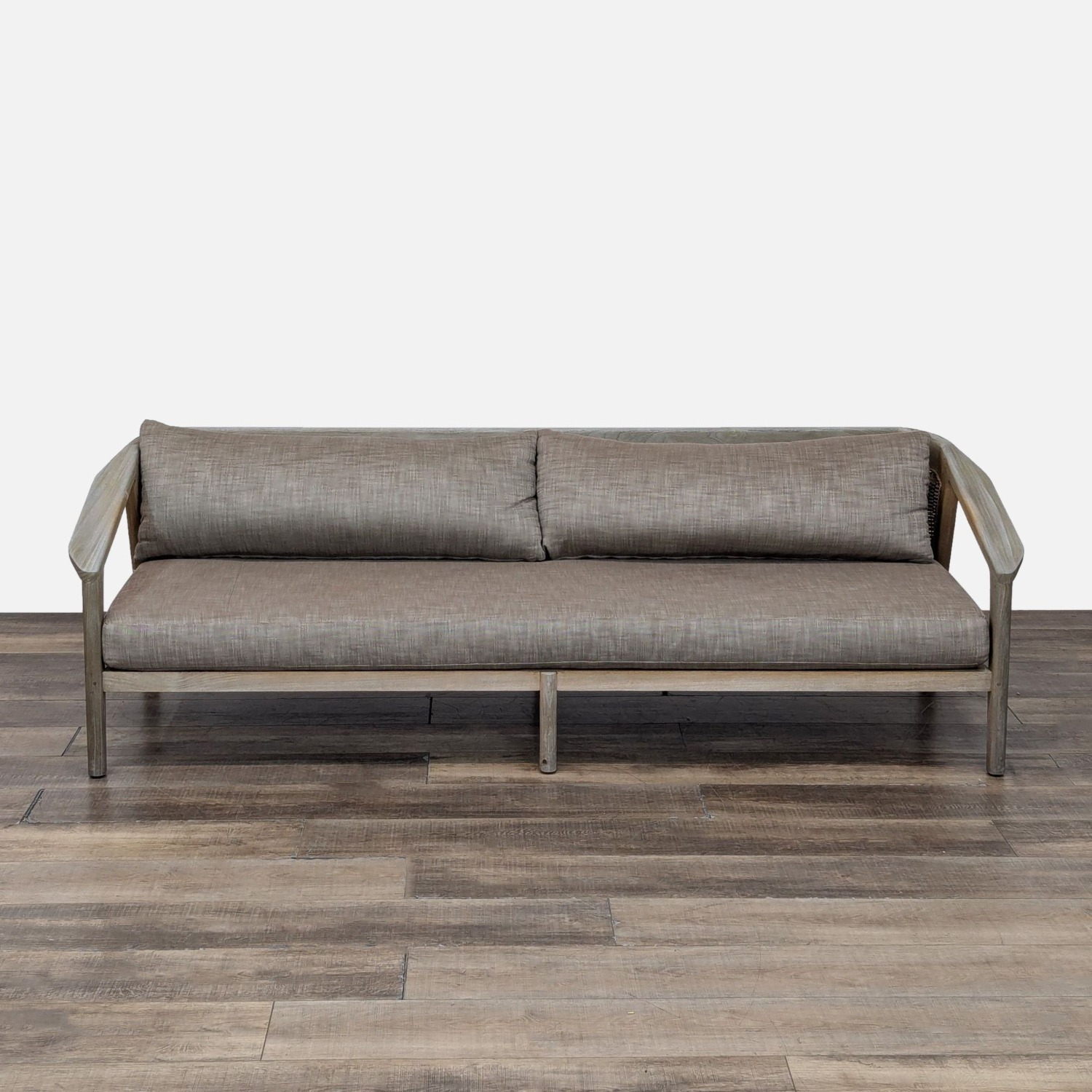 Restoration Hardware Malta 90" Outdoor Teak Sofa - image-9