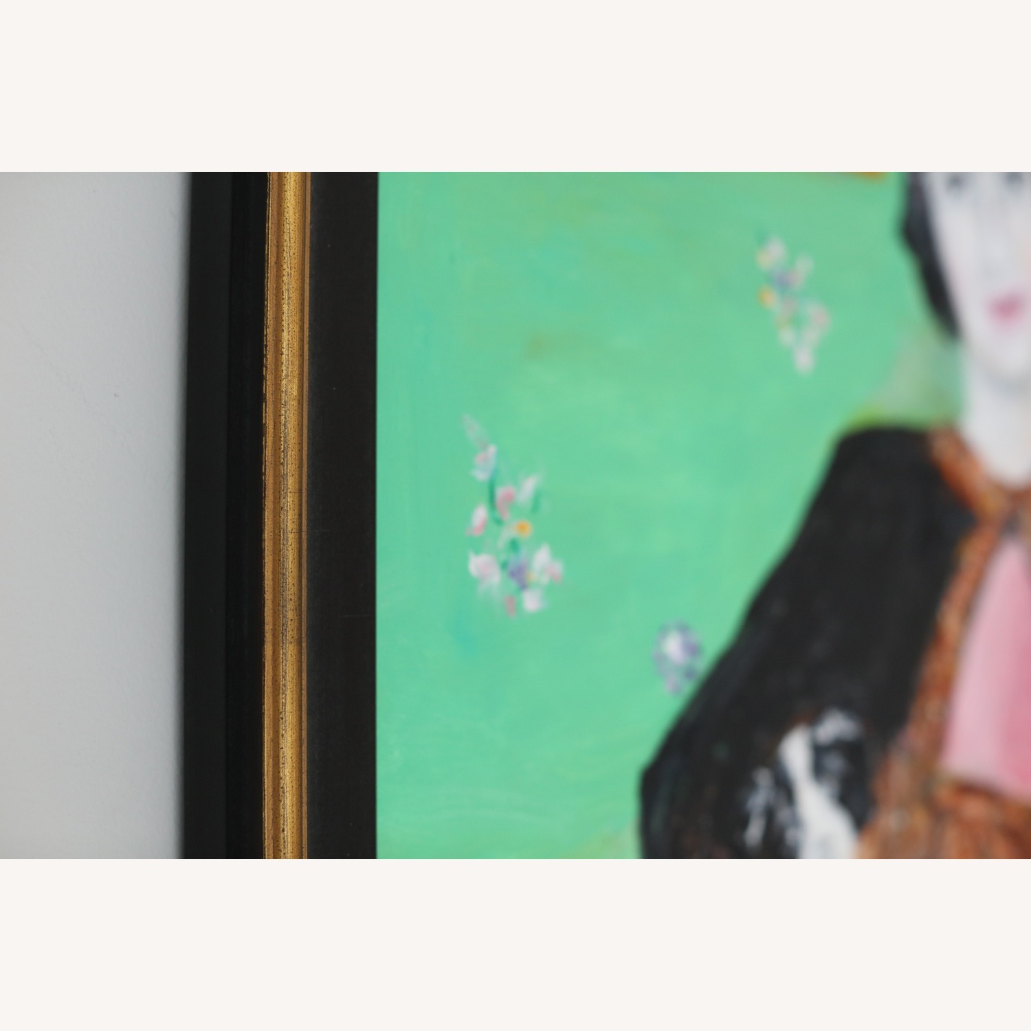 Original Oil Painting Woman Holding Dog - image-4