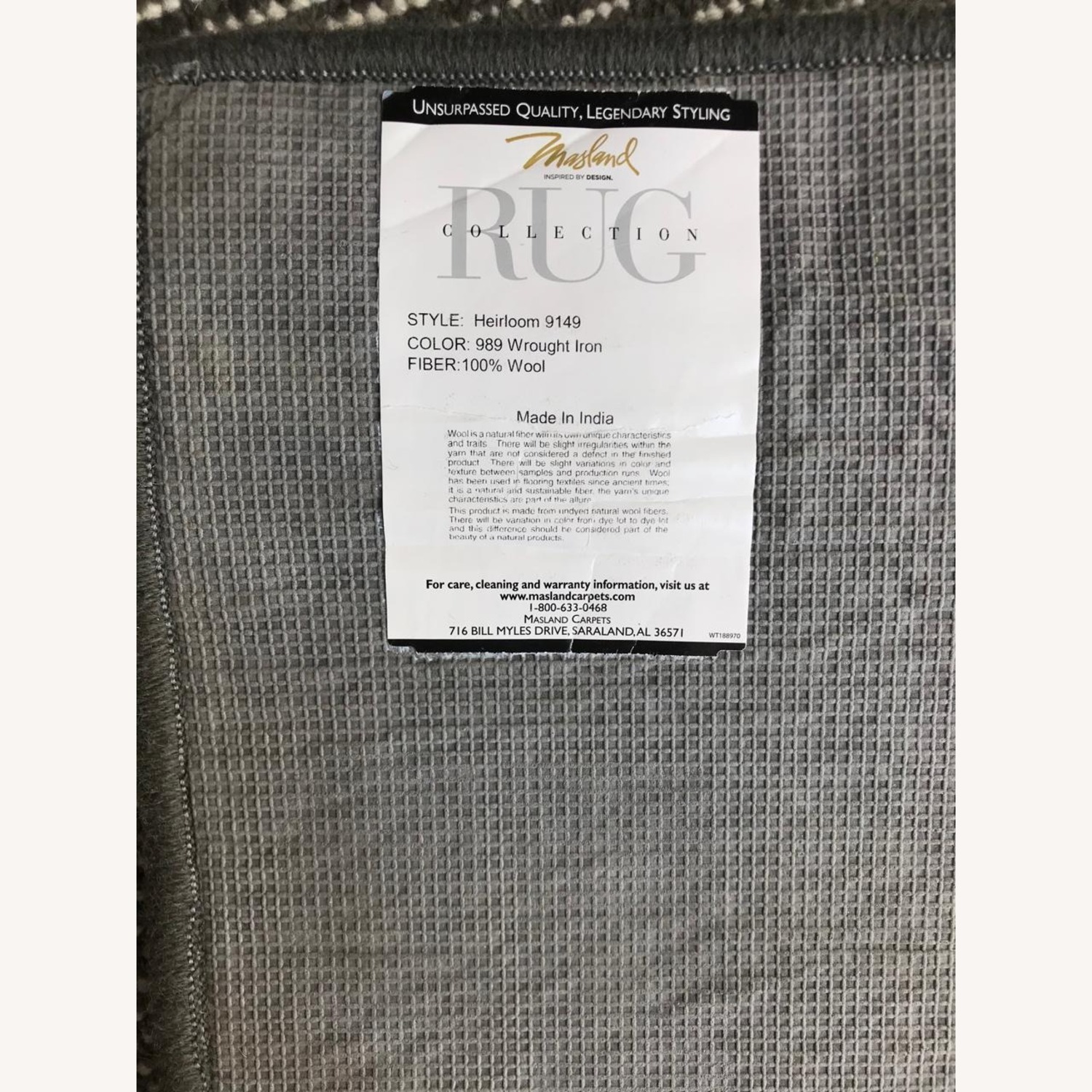 Dark Gray Wool Runner Rug 2.8' x 14.7' - image-2