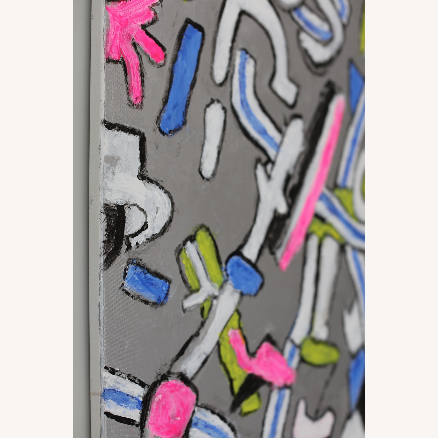 Original Abstract Painting with Silver Background - image-4