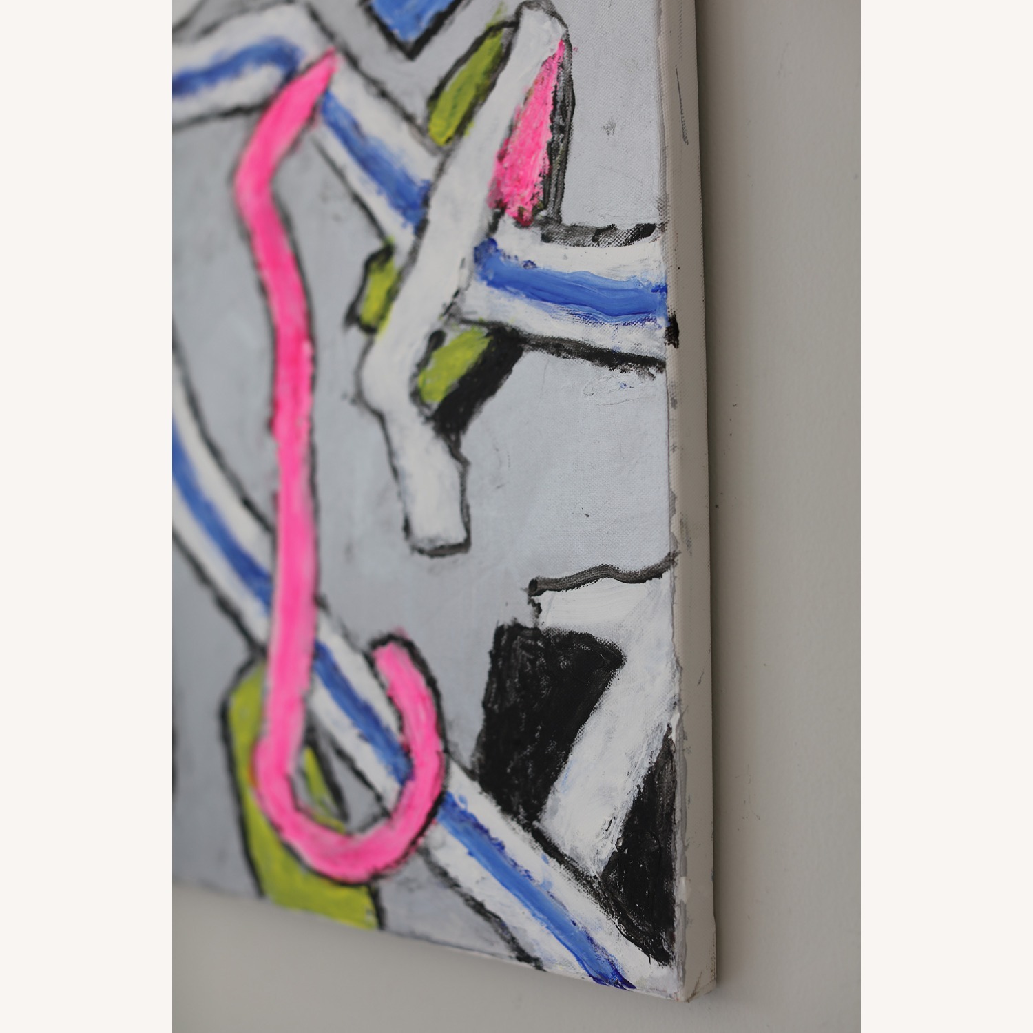Original Abstract Painting with Silver Background - image-6