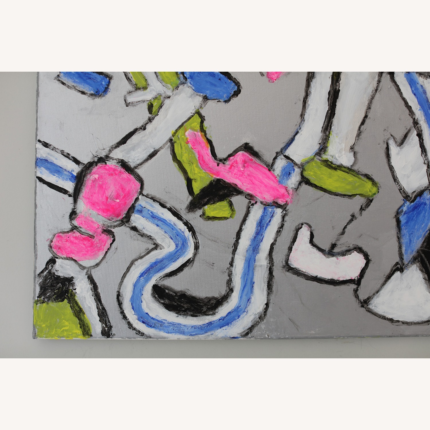 Original Abstract Painting with Silver Background - image-7