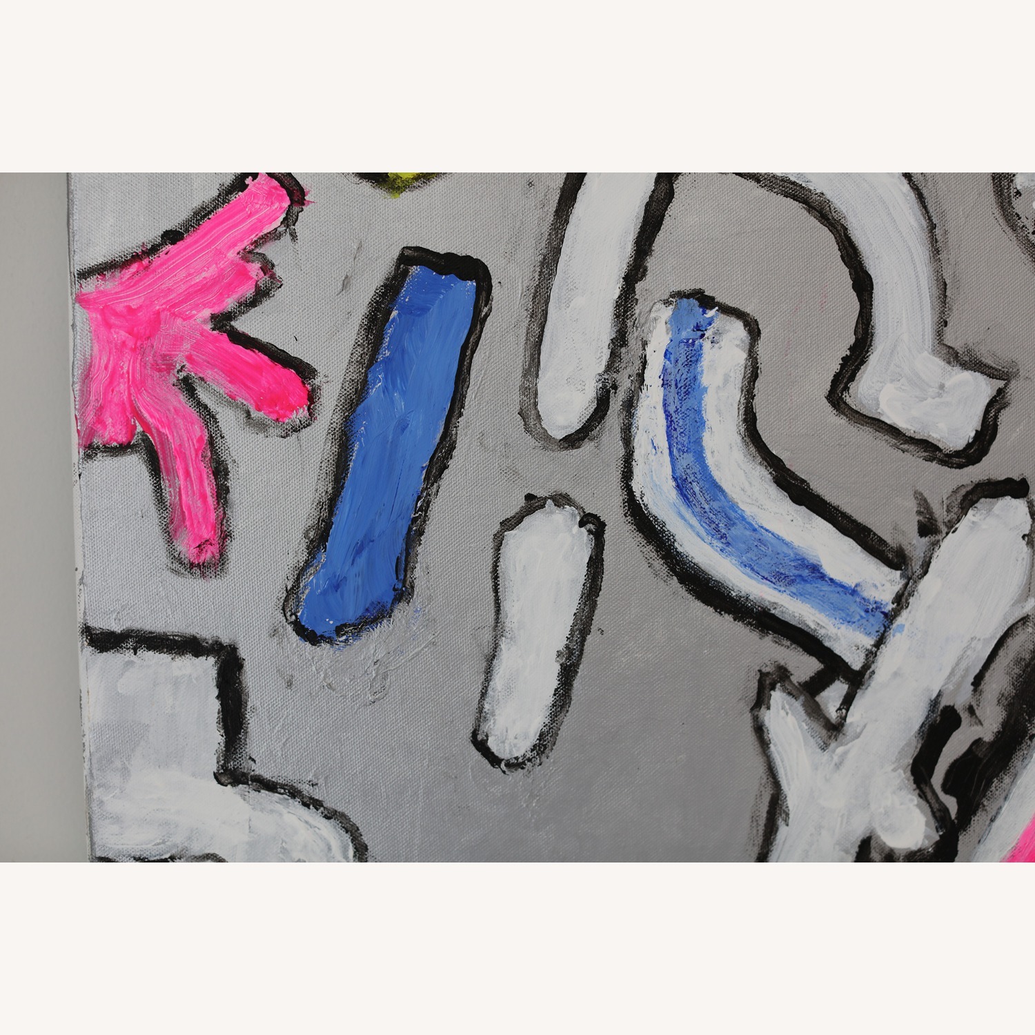 Original Abstract Painting with Silver Background - image-2