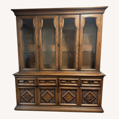 Used Dark Brown Wood Wall Unit for sale on AptDeco