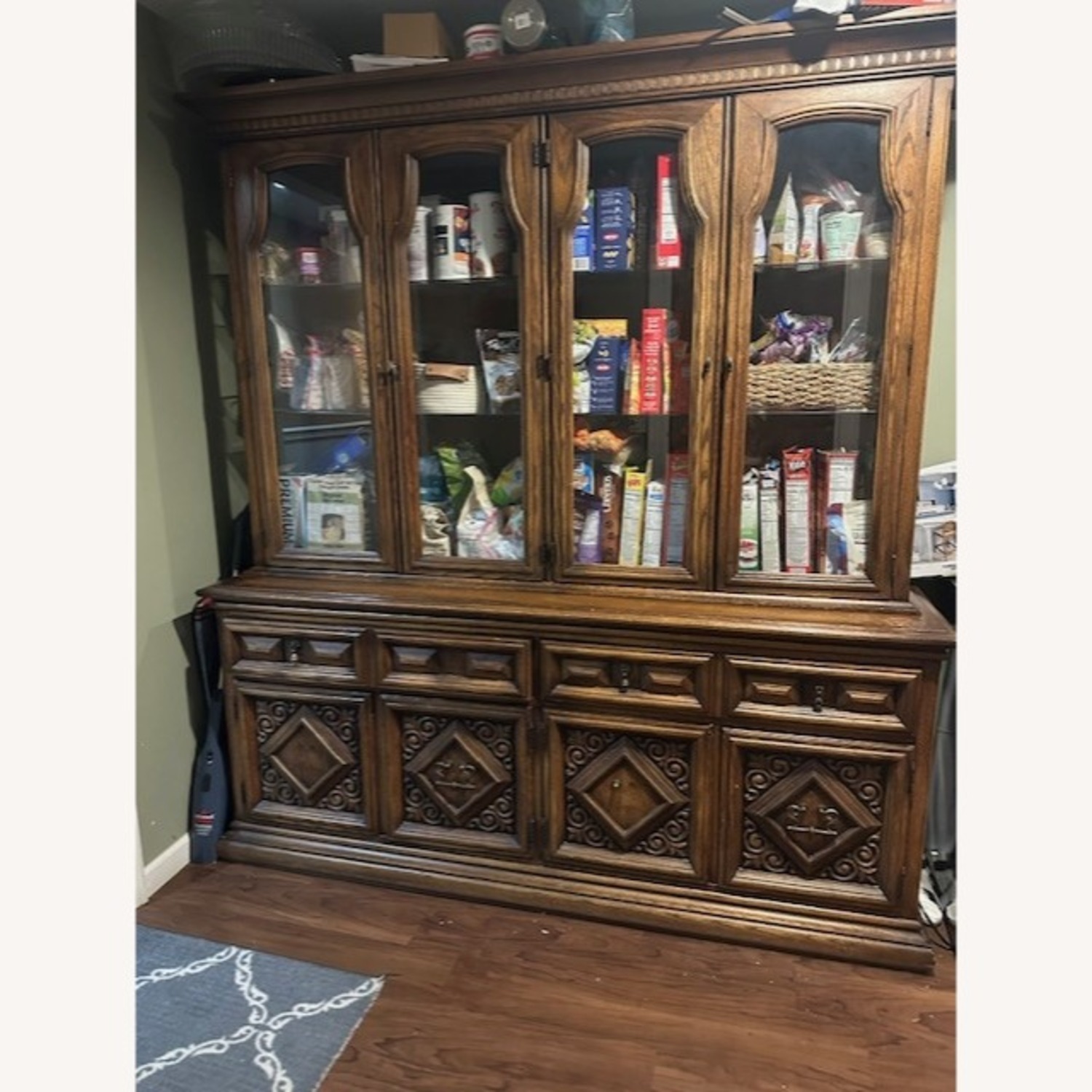 Dark Brown Wood Wall Unit - image-4