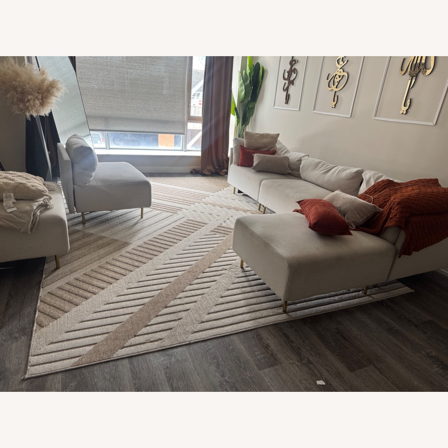 Mill Stores Natural Fabric 3+ Piece Sectional - image-2
