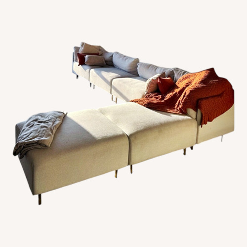Used Mill Stores Natural Fabric 3+ Piece Sectional for sale on AptDeco